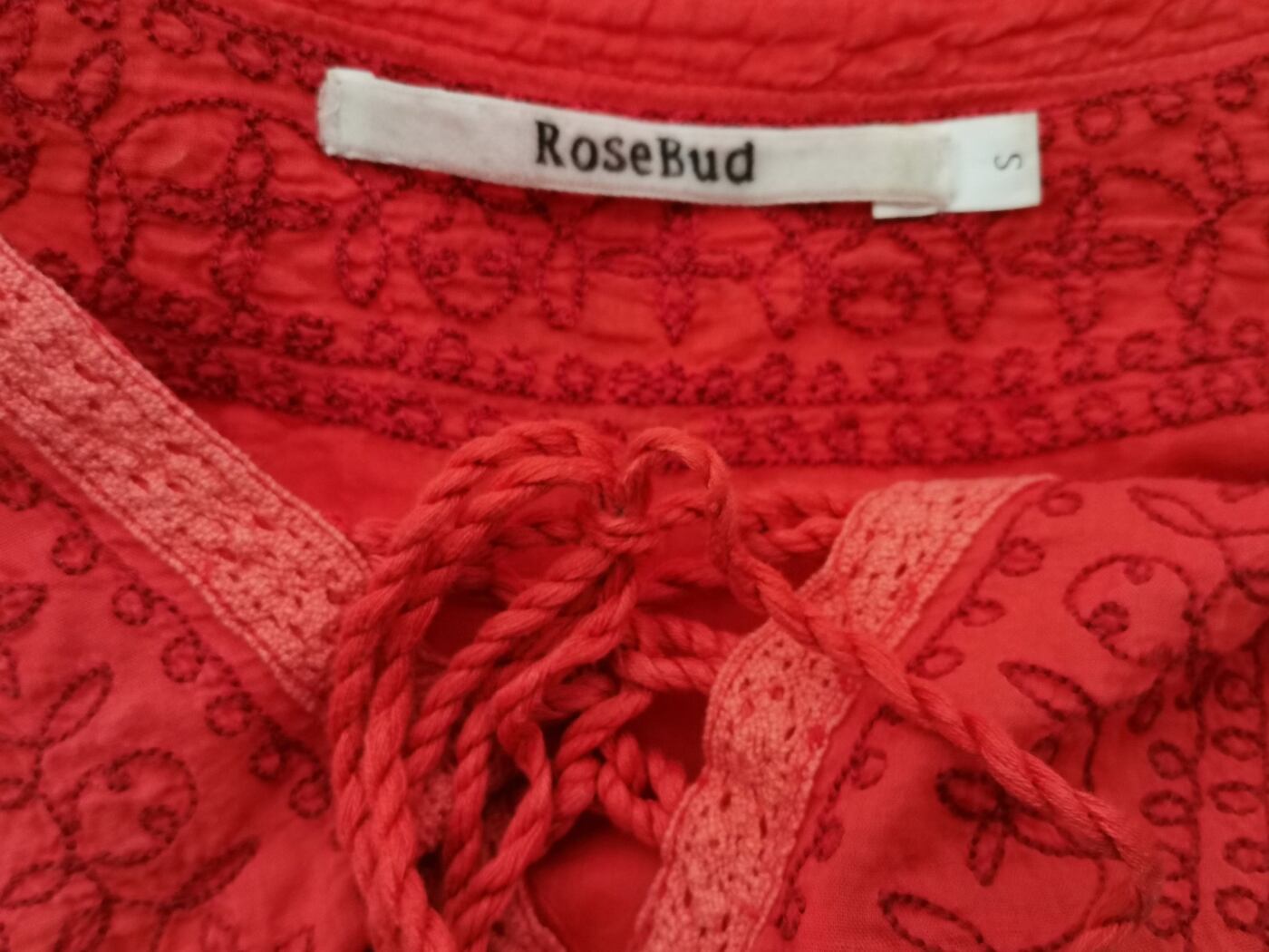 IMG_20210305_103806.jpg Rosebud Rozmiar S Kolor Pomarańczowy Keyhole Crew Neck Bluzka Rękaw 3/4 Materiał Bawełna 100%
