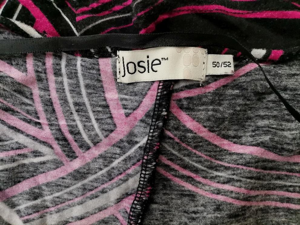 Josie Rozmiar 50/52 Kolor Czarny Geometryczny Kwadratowy dekolt Tunika Bluzka Rękaw 3/4 Materiał Wiskoza