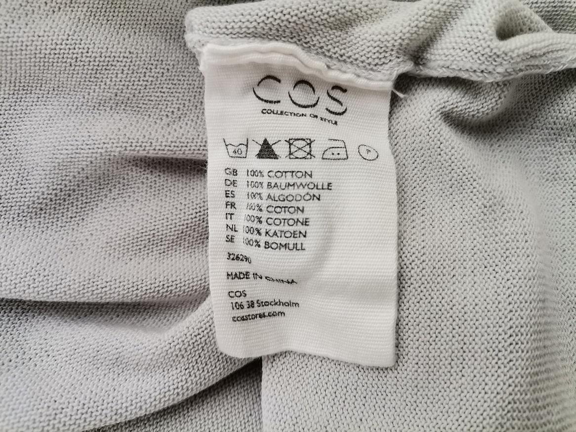 IMG_20210305_113343_r1.jpg COS Rozmiar XS Kolor Szary W serek Kardigan Zapinany Długi rękaw Materiał Bawełna 100% Cienka dzianina