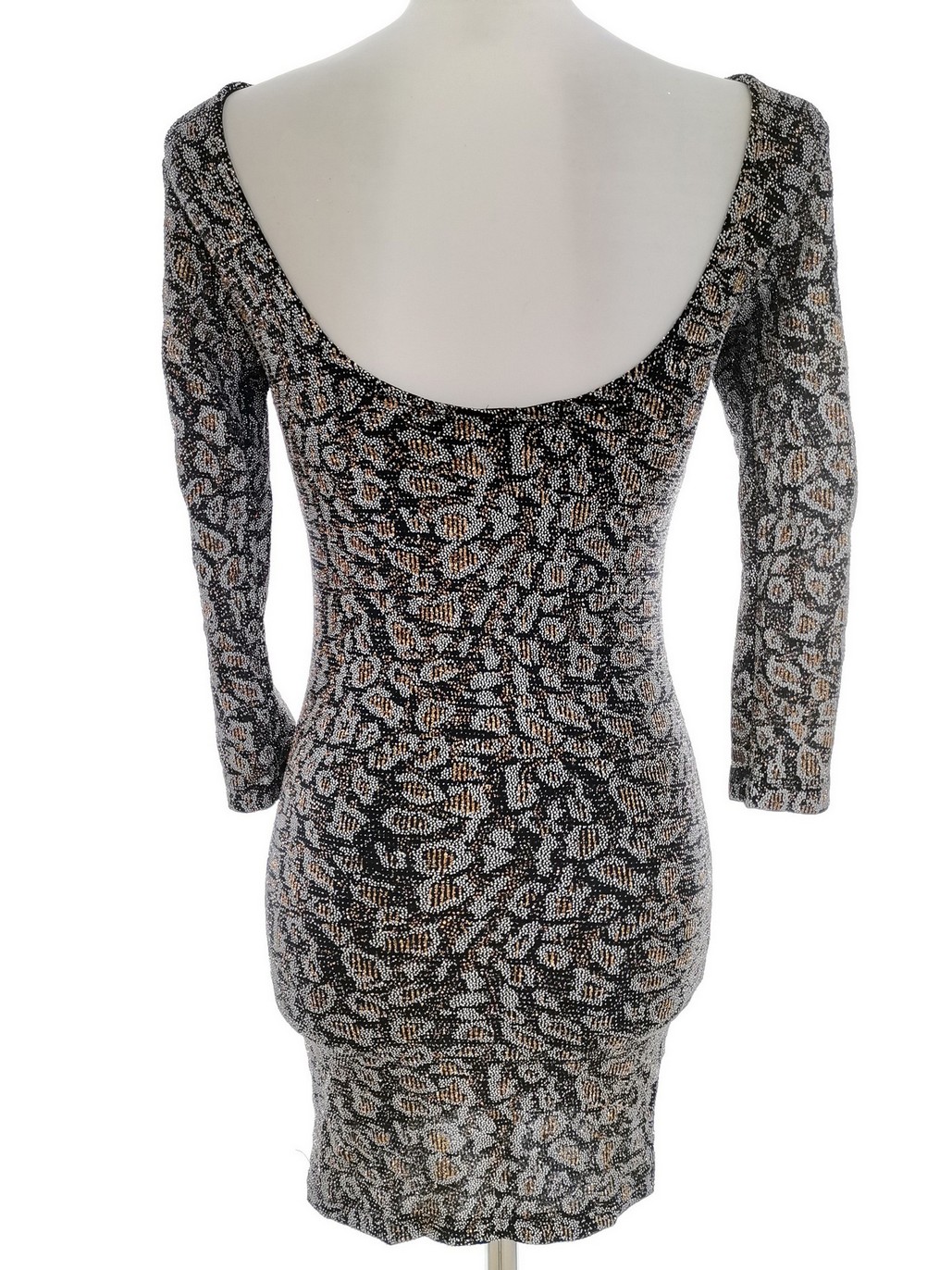 Topshop Rozmiar 8 (36) Kolor Czarny Panterka W łódkę Tunika Bluzka Rękaw 3/4 Topshop Rozmiar 8 (36) Kolor Czarny Panterka W łódkę Tunika Bluzka Rękaw 3/4