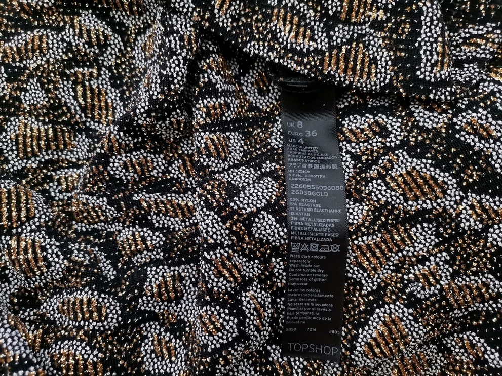 Topshop Rozmiar 8 (36) Kolor Czarny Panterka W łódkę Tunika Bluzka Rękaw 3/4 Topshop Rozmiar 8 (36) Kolor Czarny Panterka W łódkę Tunika Bluzka Rękaw 3/4