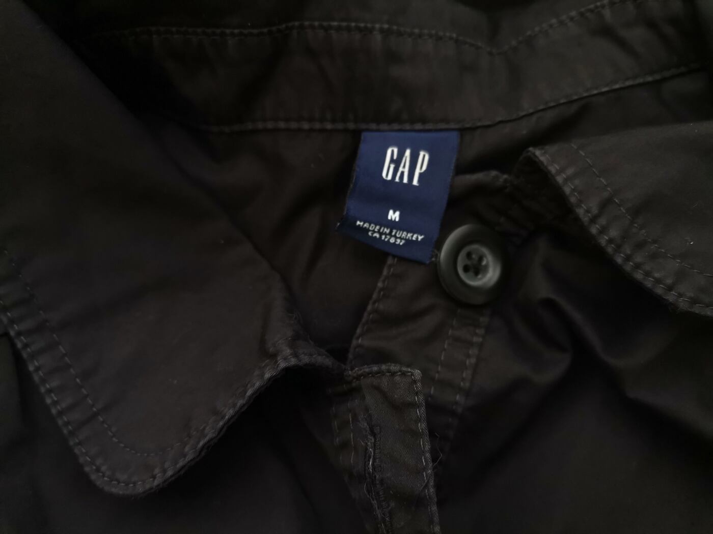 Gap Rozmiar M Kolor Czarny Kołnierz Sukienka Koszulowa Krótki rękaw Midi Materiał Bawełna 100% Gap Rozmiar M Kolor Czarny Kołnierz Sukienka Koszulowa Krótki rękaw Midi Materiał Bawełna 100%