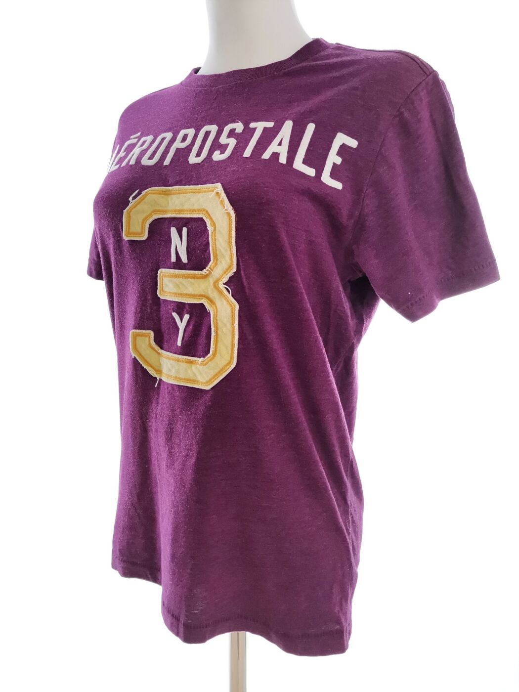 IMG_20210305_154245.jpg Aeropostale Rozmiar XS Kolor Purpurowy Crew Neck T-Shirt Krótki rękaw Materiał Bawełna