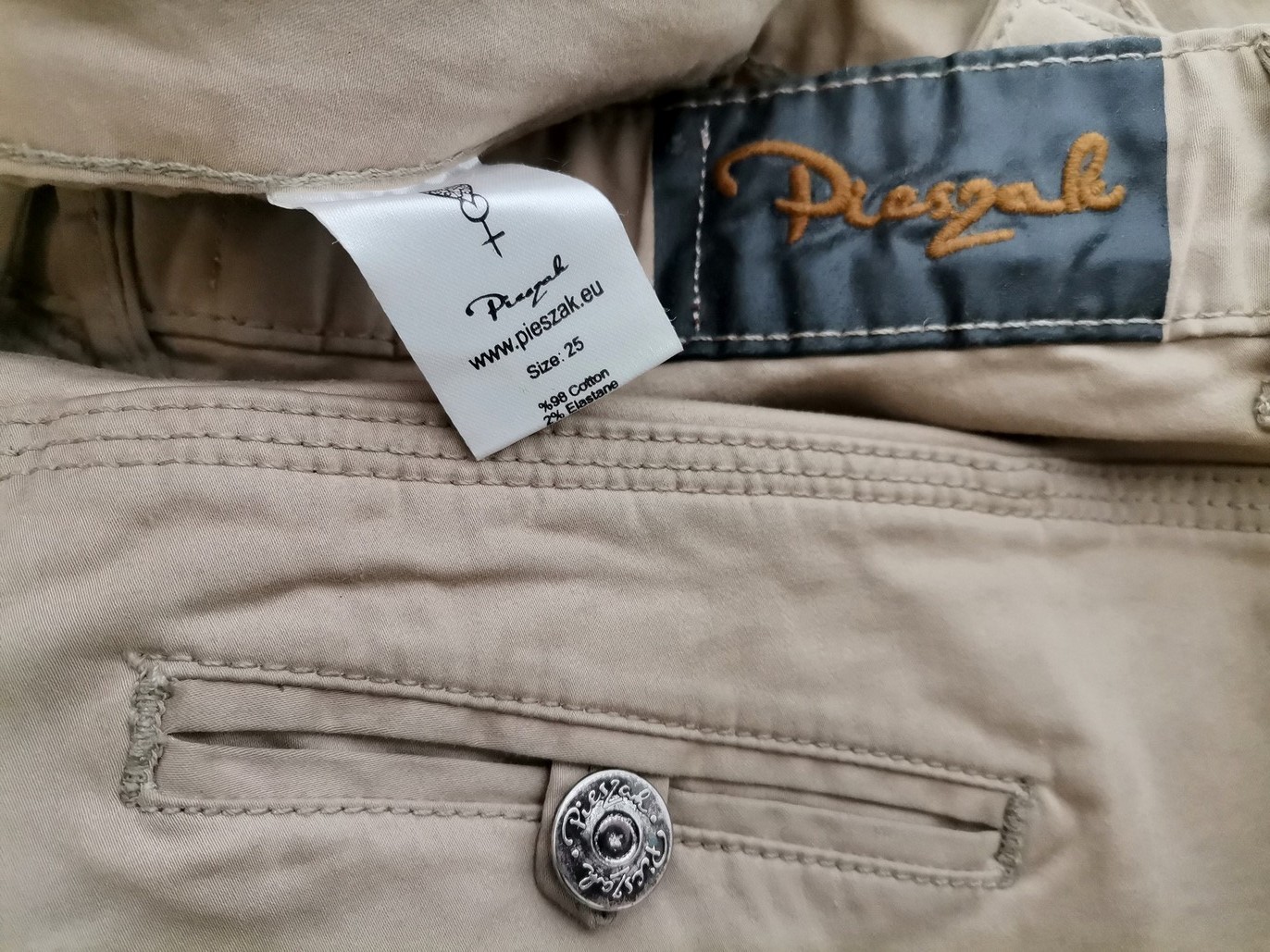 Pieszak Rozmiar 25 (38) Kolor Beżowy Spodnie Casual Materiał Bawełna