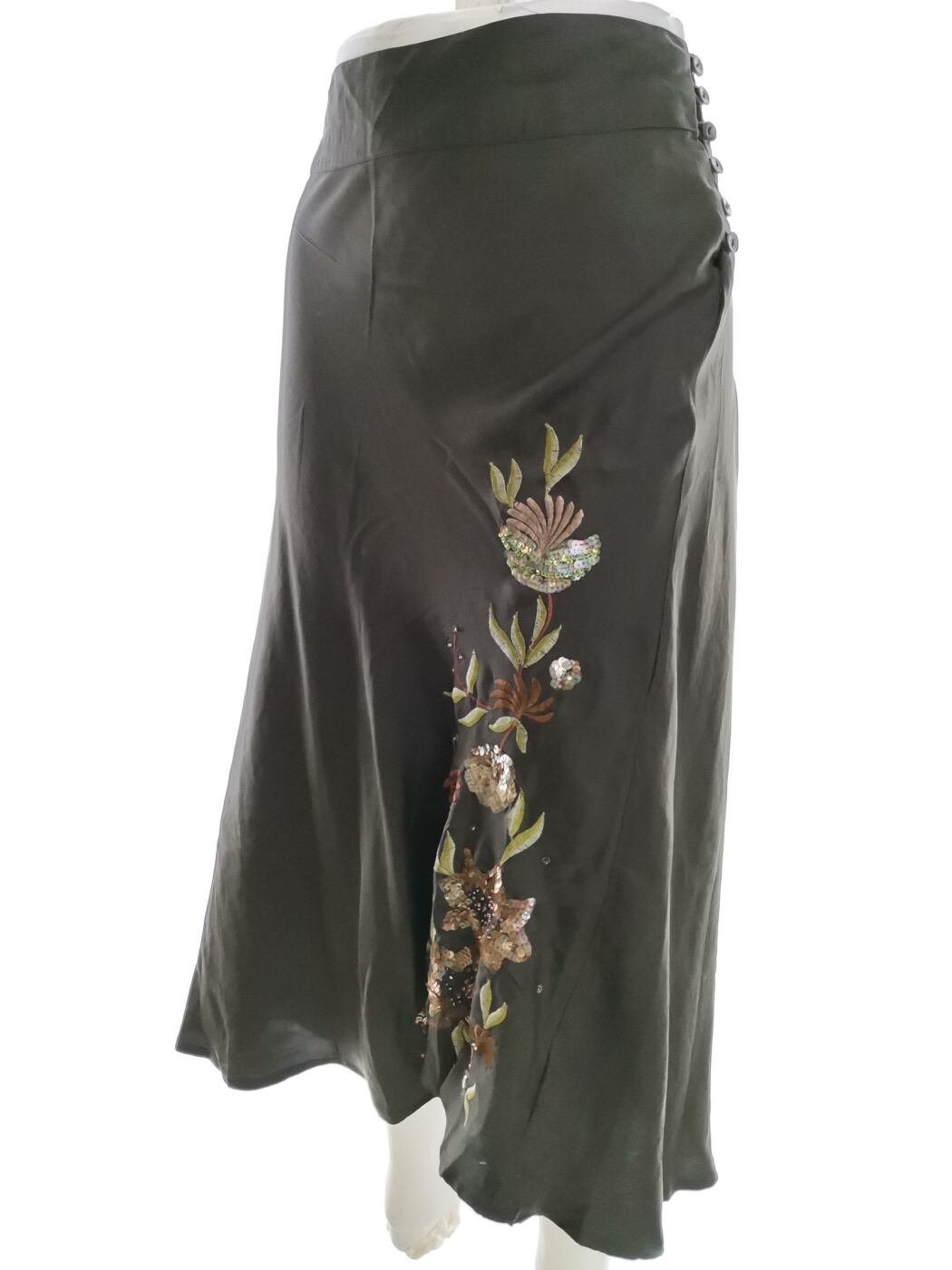 IMG_20210308_125906.jpg STELLA FOREST Rozmiar 42 Kolor Khaki Spódnica Maxi Długa Materiał Jedwab 100%