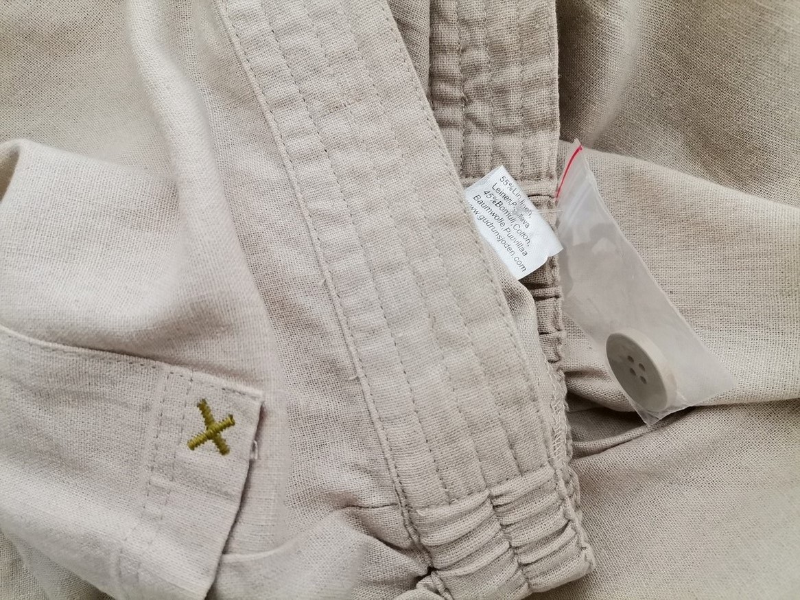 Gudrun Sjödén Rozmiar XL Kolor Beżowy Spodnie Casual Materiał Len