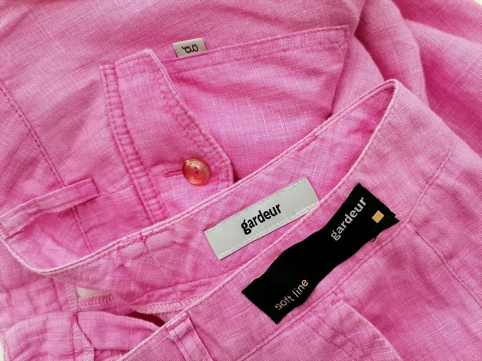 Gardeur Rozmiar 42 Kolor Różowy Spodnie Casual Materiał Len 100%