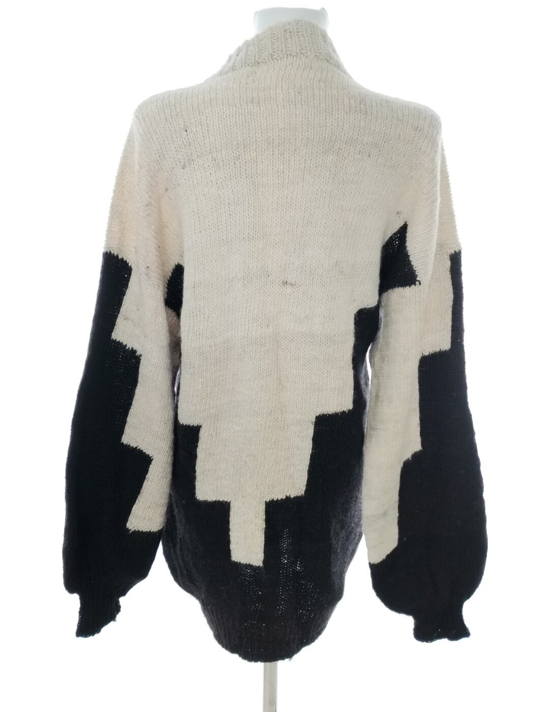 Vintage Rozmiar 42-44 Kolor Kremowy Geometryczny Pół golf Tunika Bluzka Dzianina Długi rękaw Vintage Rozmiar 42-44 Kolor Kremowy Geometryczny Pół golf Tunika Bluzka Dzianina Długi rękaw
