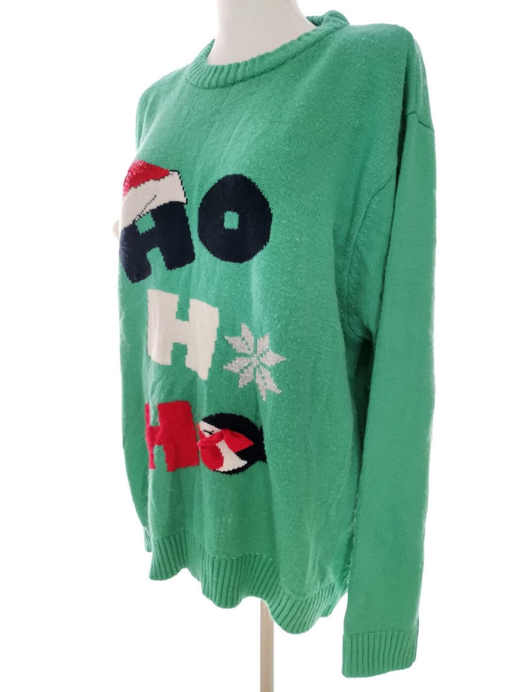 IMG_20210311_092744.jpg Merry Christmas Rozmiar XS Kolor Zielony Crew Neck Długi Sweter Tunika Długi rękaw Materiał Akryl 100% Cienka dzianina