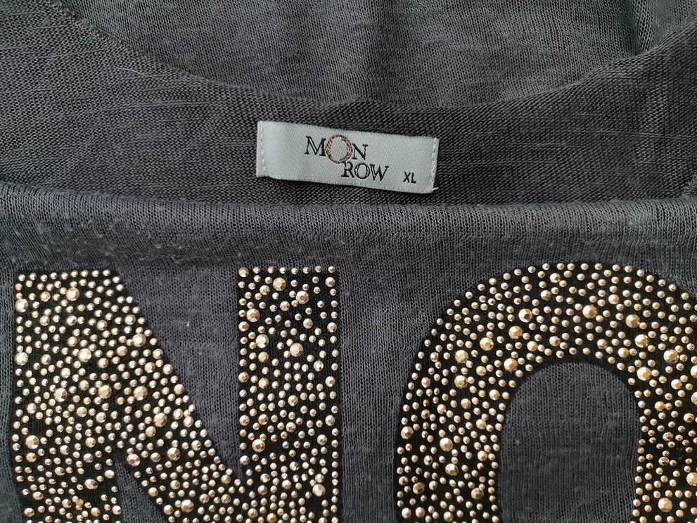 Monrow Rozmiar XL Kolor Granatowy Dekolt U Tunika Bluzka Bezrękawnik Monrow Rozmiar XL Kolor Granatowy Dekolt U Tunika Bluzka Bezrękawnik