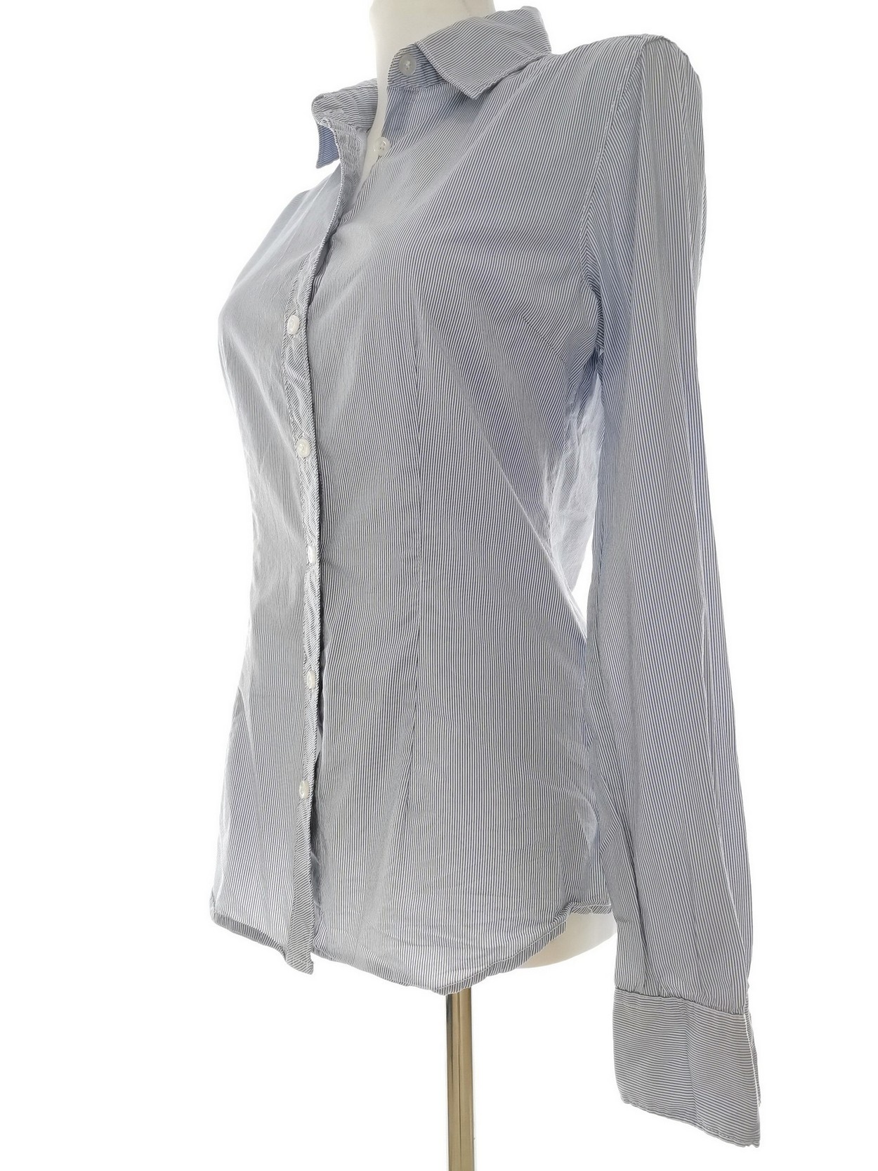 IMG_20210311_110115.jpg Maison scotch Rozmiar 2 (38) Kolor Niebieski Pasy Kołnierz Koszula Zapinana Bluzka Długi rękaw Materiał Bawełna