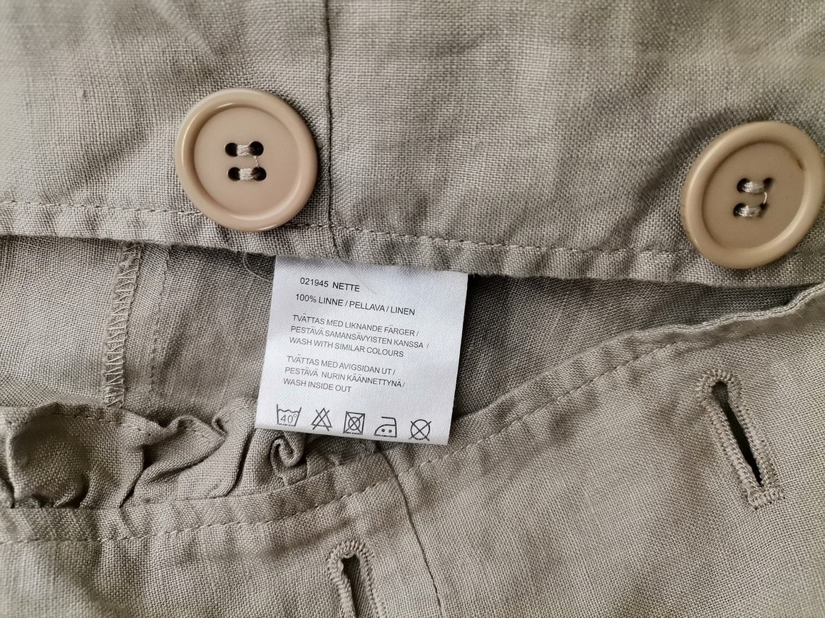 Time Rozmiar 36 Kolor Khaki W serek Żakiet z zapięciem Rękaw 3/4 Materiał Len 100%