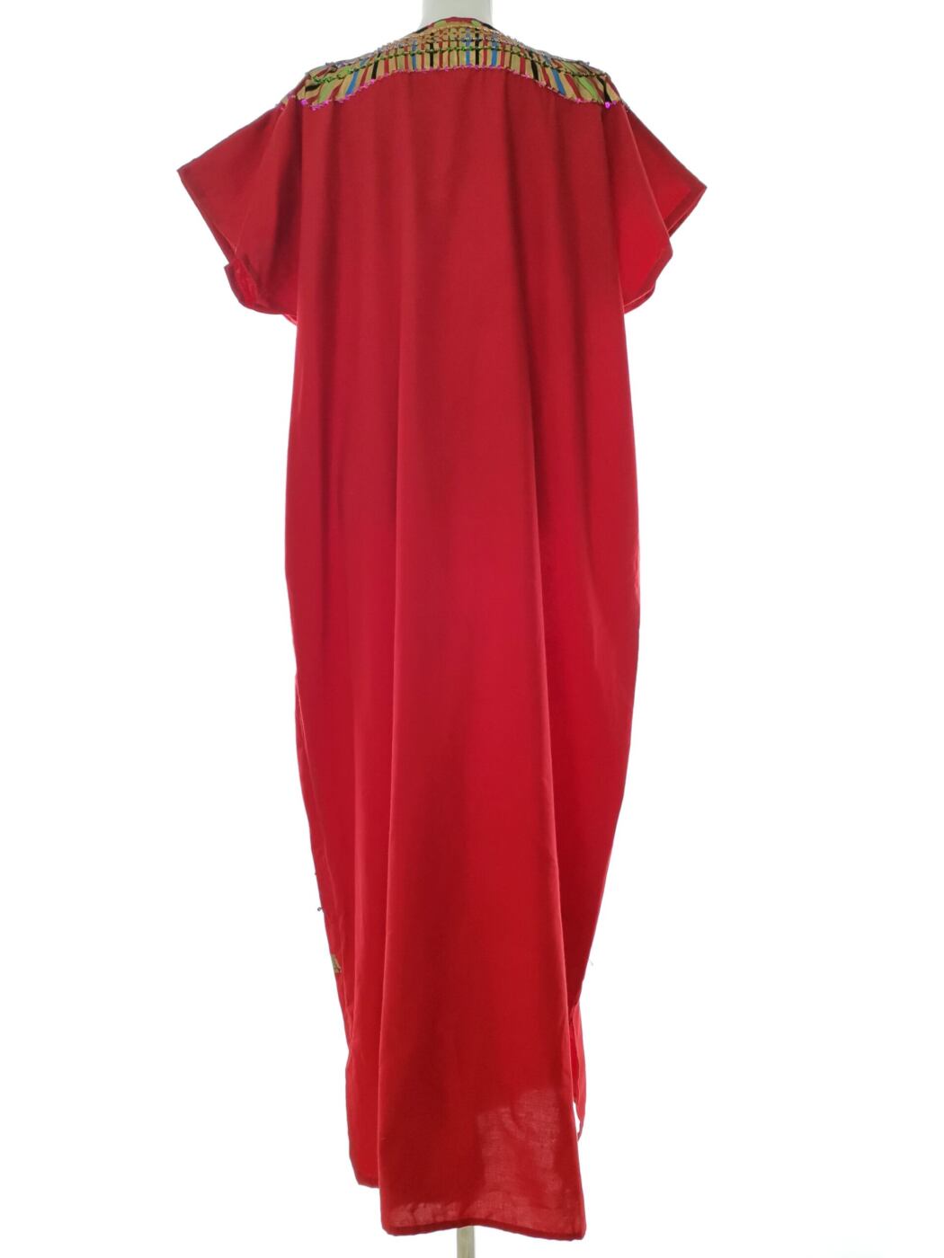 S.R Made In Egipt Rozmiar 4 (42) Kolor Czerwony W serek Sukienka Maxi Krótki rękaw Długa S.R Made In Egipt Rozmiar 4 (42) Kolor Czerwony W serek Sukienka Maxi Krótki rękaw Długa