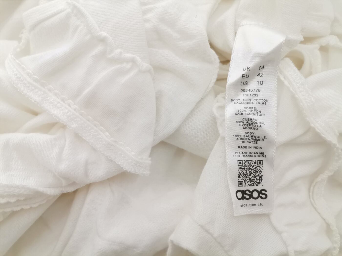 IMG_20210311_132330.jpg ASOS Rozmiar 14 (42) Kolor Biały Okrągły dekolt Bluzka Krótki rękaw Materiał Bawełna 100%
