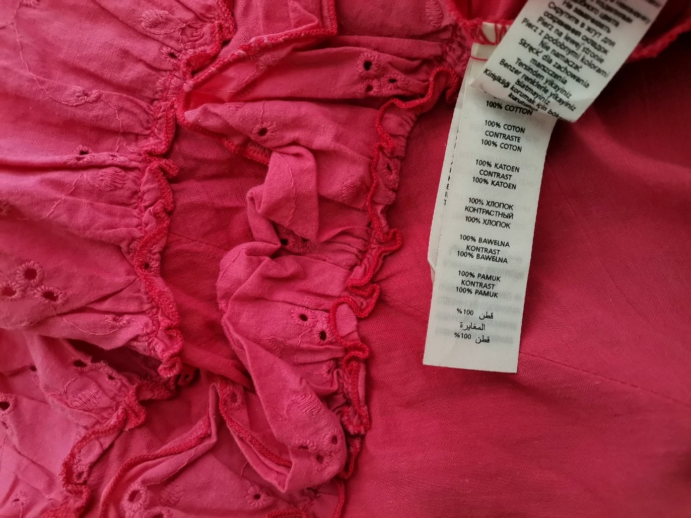 Look Rozmiar 10 (38) Kolor Różowy W serek Tunika Bluzka Bezrękawnik Materiał Bawełna 100%
