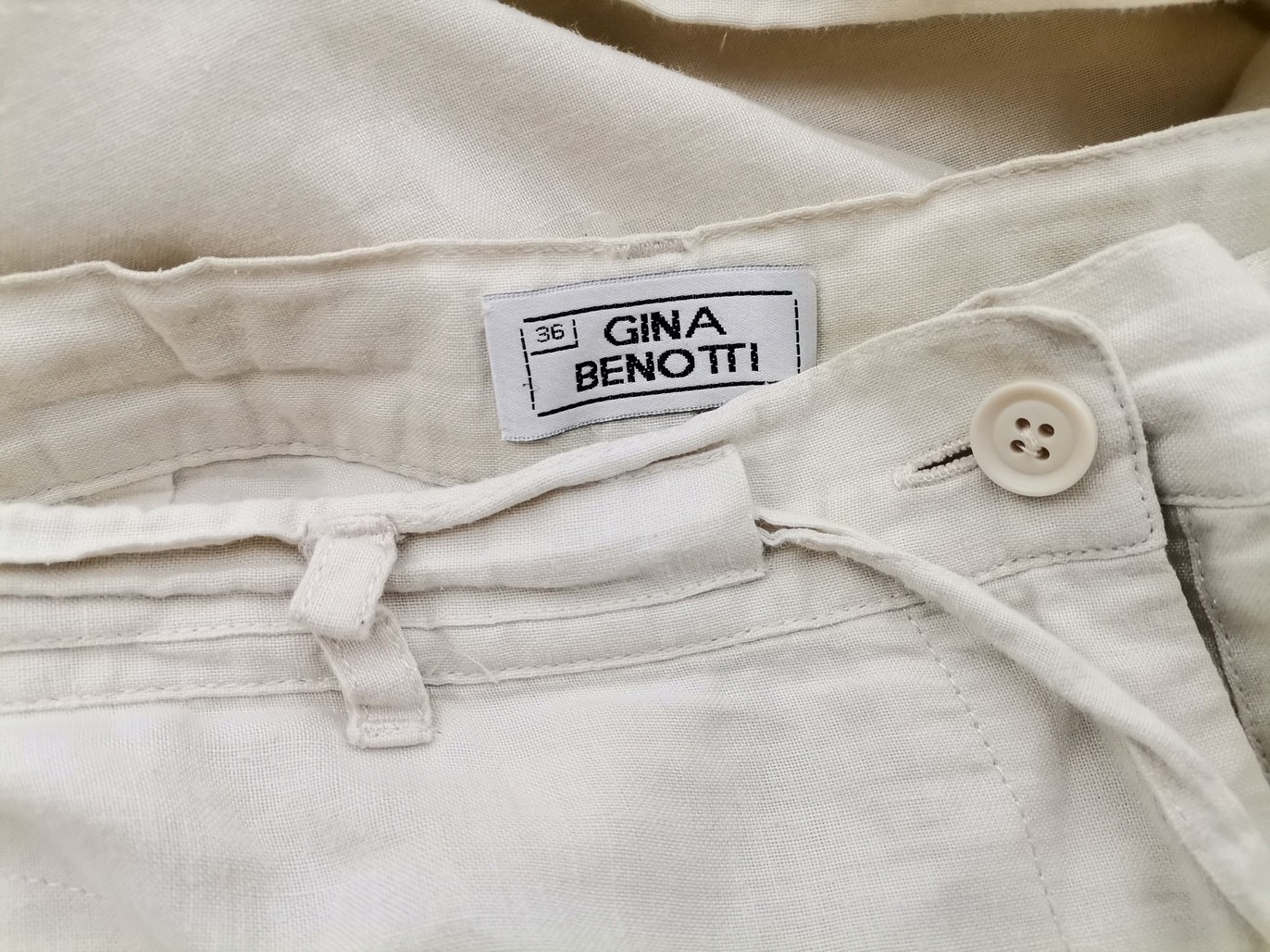 Gina Benotti Rozmiar 36 Kolor Kremowy Spodnie Casual Materiał Ramie