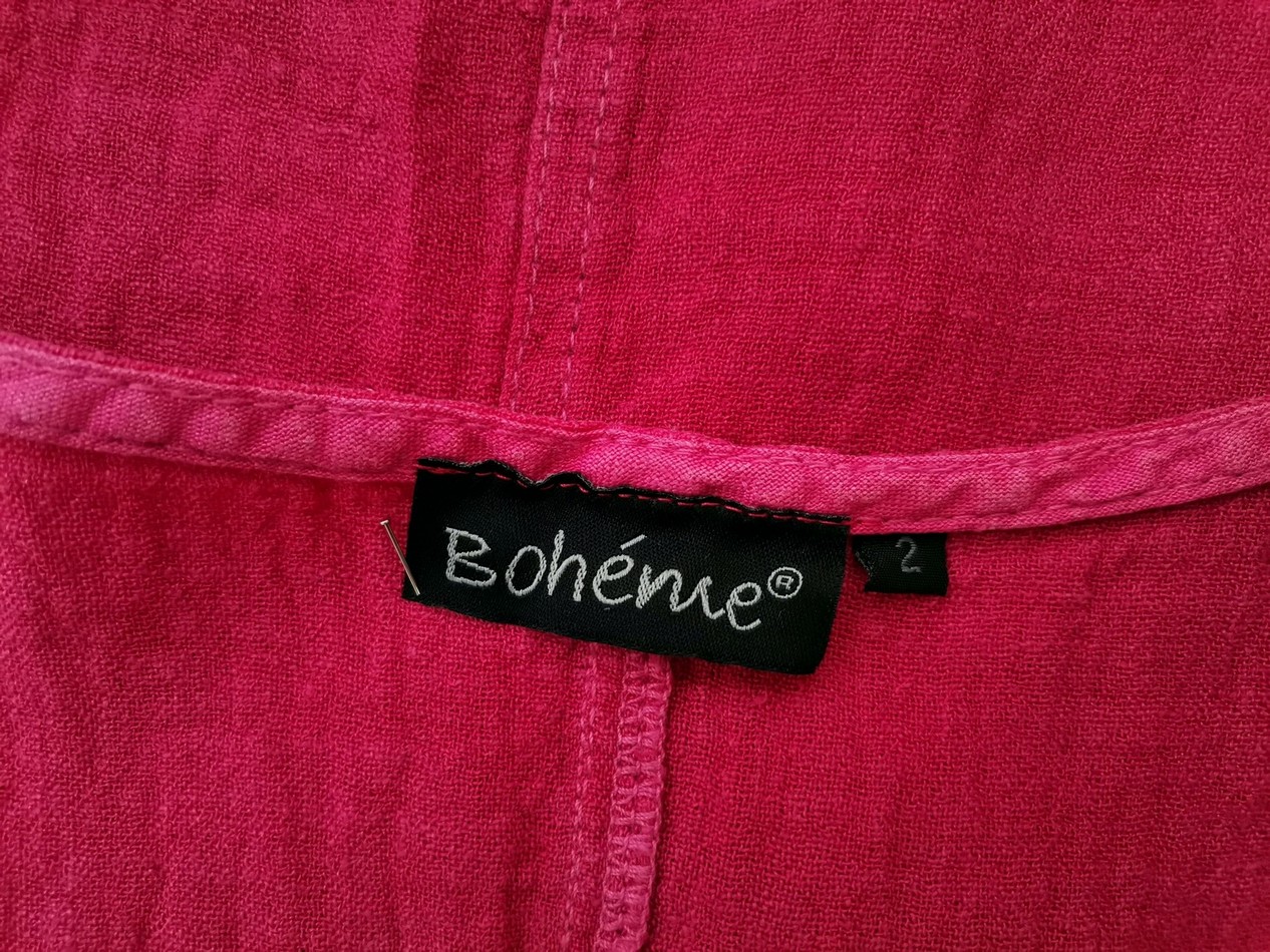 BOHEME Rozmiar 2 (38) Kolor Fuksja Okrągły dekolt Tunika Bluzka Bezrękawnik Materiał Len BOHEME Rozmiar 2 (38) Kolor Fuksja Okrągły dekolt Tunika Bluzka Bezrękawnik Materiał Len