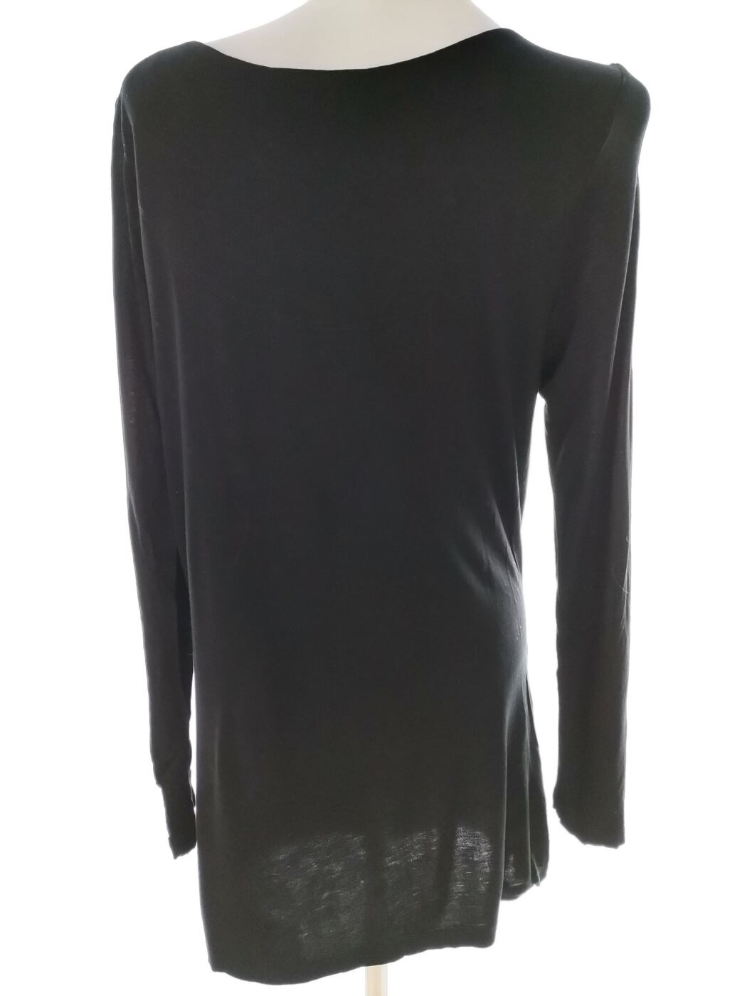 DESIGUAL Rozmiar XL Kolor Czarny Pasy Drapowany dekolt Tunika Bluzka Długi rękaw Materiał Wiskoza 100% DESIGUAL Rozmiar XL Kolor Czarny Pasy Drapowany dekolt Tunika Bluzka Długi rękaw Materiał Wiskoza 100%