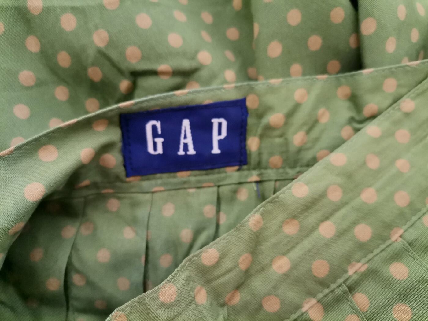 Gap Rozmiar 8 (36) Kolor Zielony Grochy Spódnica Rozkloszowana Do Kolan Materiał Wiskoza 100%