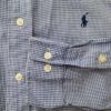 Ralph Lauren Rozmiar 17,5 (43) Kolor Granatowy Krata Kołnierz Męska Koszula Elegancka Długi rękaw Materiał Bawełna 100%