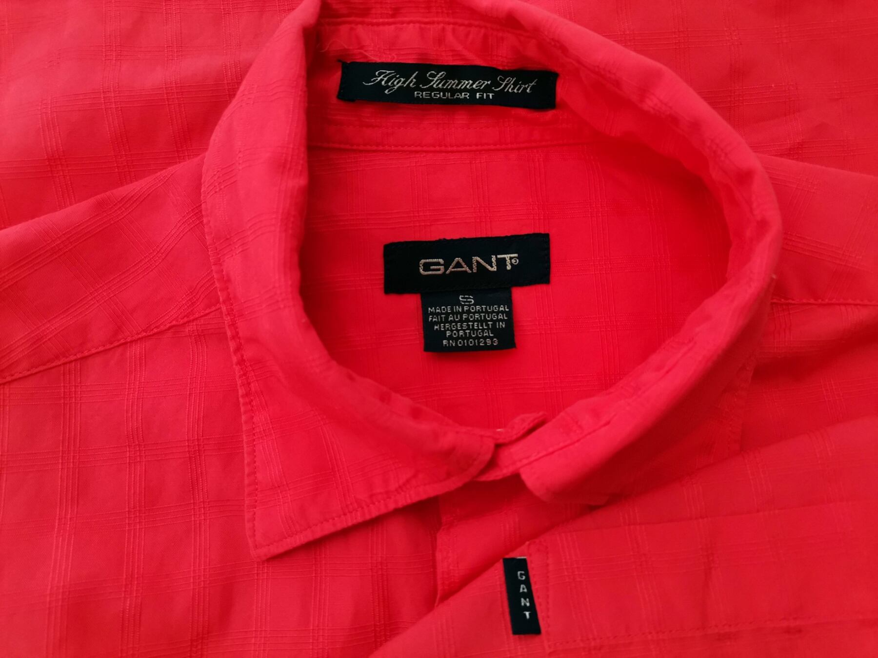 Gant Rozmiar S Kolor Czerwony Kołnierz Męska Koszula Casual Krótki rękaw Materiał Bawełna 100%