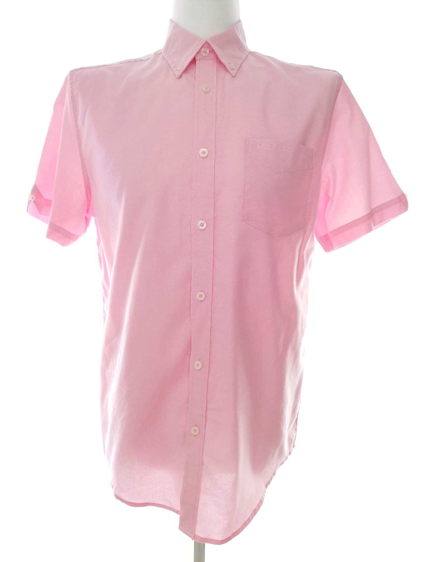 BEN SHERMAN Rozmiar M Kolor Różowy Kołnierz Męska Koszula Casual Krótki rękaw Materiał Bawełna