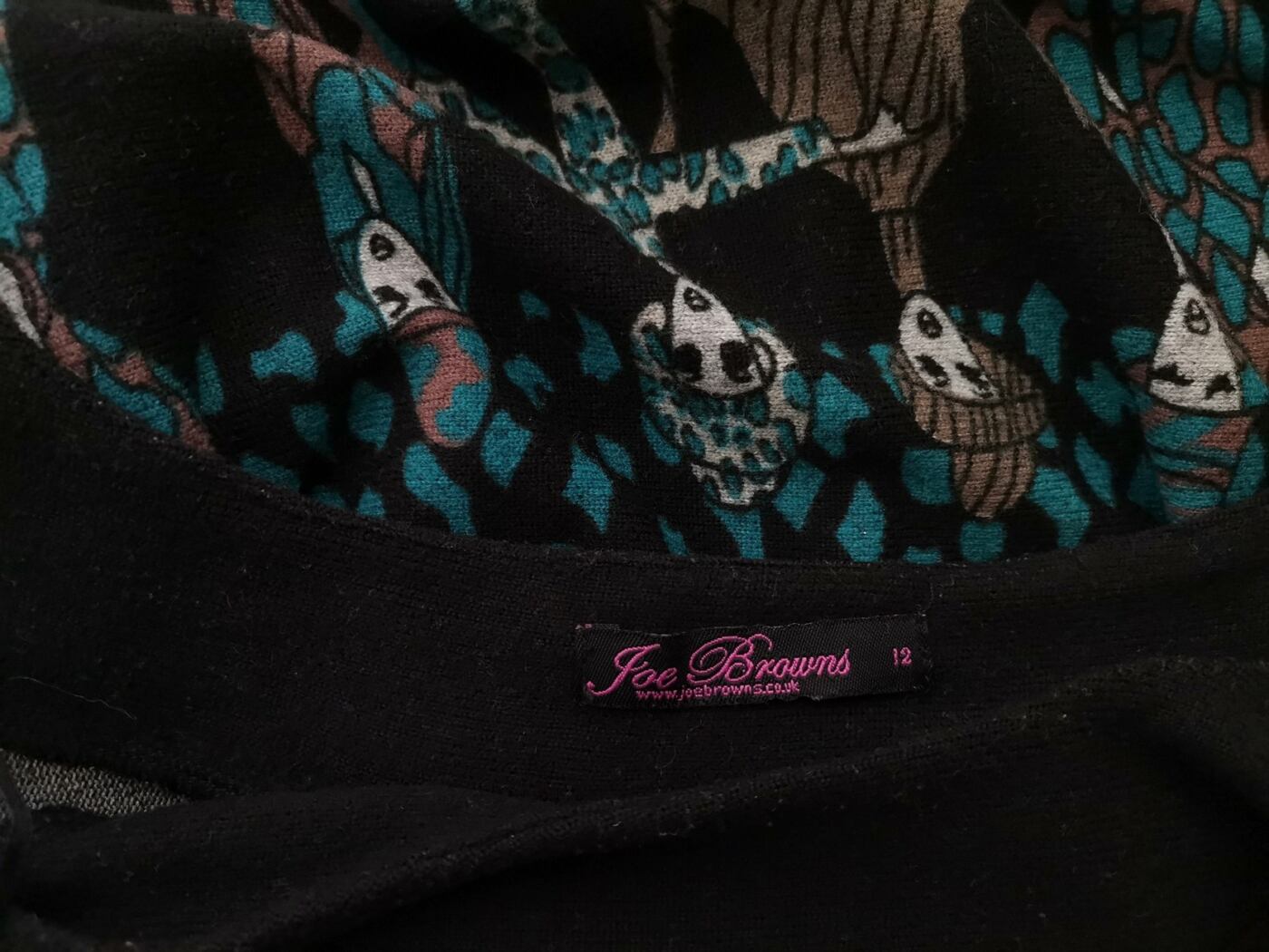Joe Browns Rozmiar 12 (40) Kolor Czarny Dekolt U Sukienka Sweterkowa Krótki rękaw Do Kolan Joe Browns Rozmiar 12 (40) Kolor Czarny Dekolt U Sukienka Sweterkowa Krótki rękaw Do Kolan