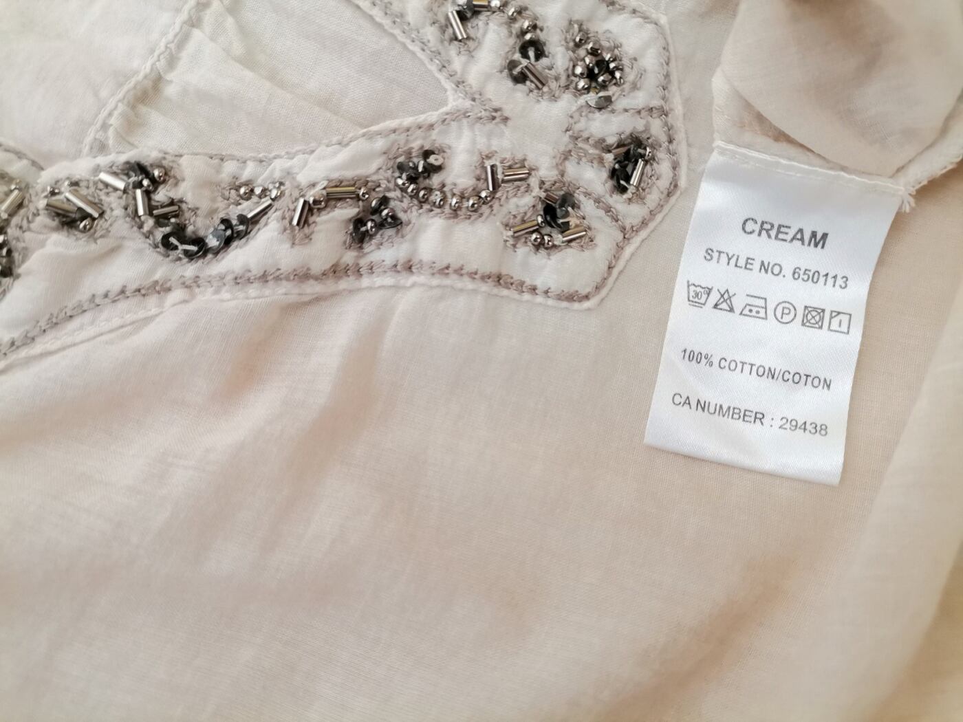 IMG_20210316_110019.jpg Cream Rozmiar 40 Kolor Pudrowy Split Crew Neck Bluzka Długi rękaw Materiał Bawełna 100%
