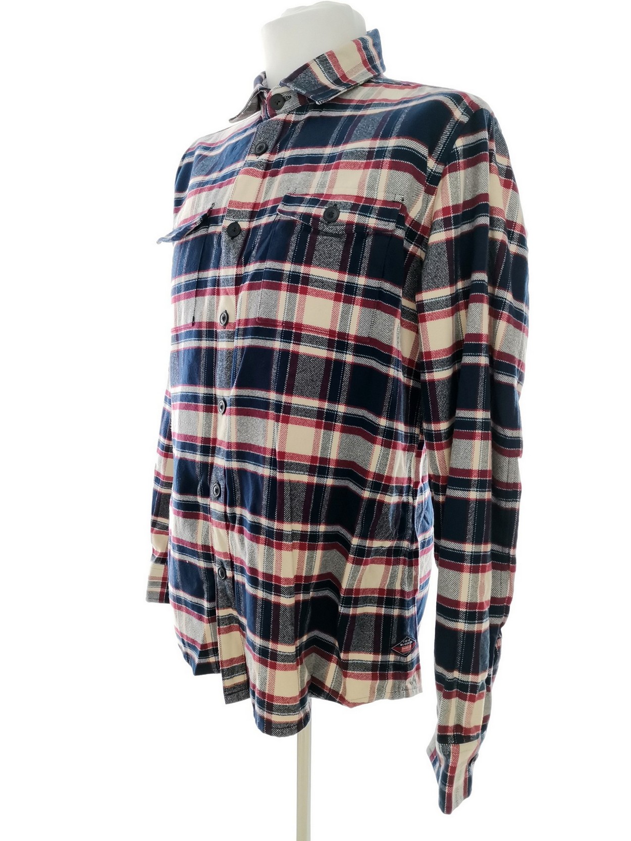 IMG_20210316_140102.jpg BARBOUR Rozmiar L Kolor Granatowy Krata Kołnierz Męska Koszula Casual Długi rękaw Materiał Bawełna 100%