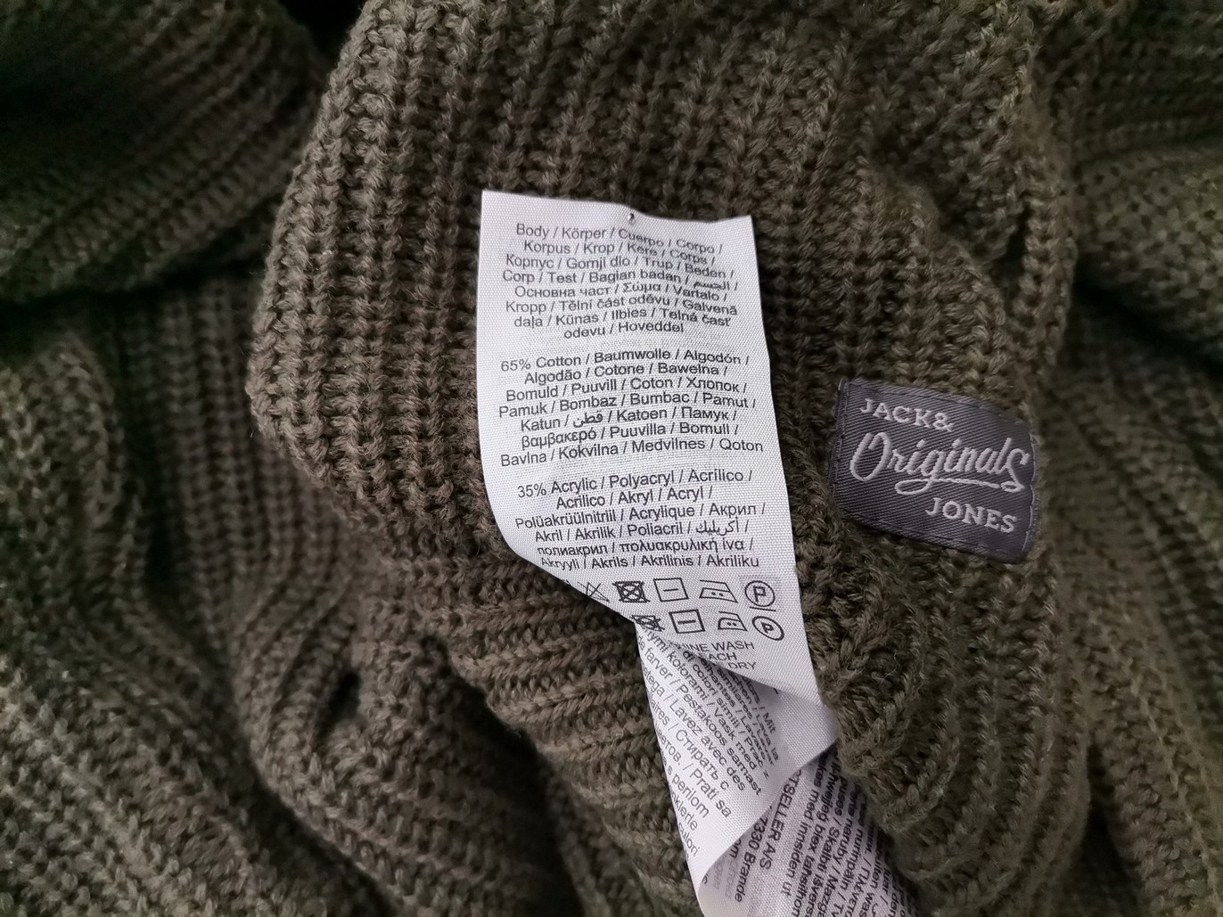 IMG_20210316_145455.jpg Jack & jones Rozmiar L Kolor Khaki Męski Sweter Długi rękaw Materiał Bawełna
