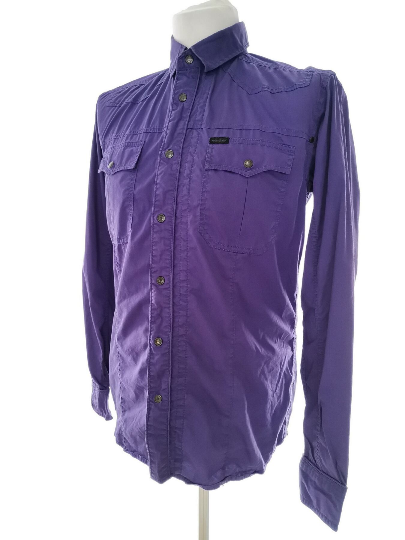 IMG_20210316_152231.jpg Jack & jones Rozmiar M Kolor Fioletowy Kołnierz Męska Koszula Casual Długi rękaw Materiał Bawełna