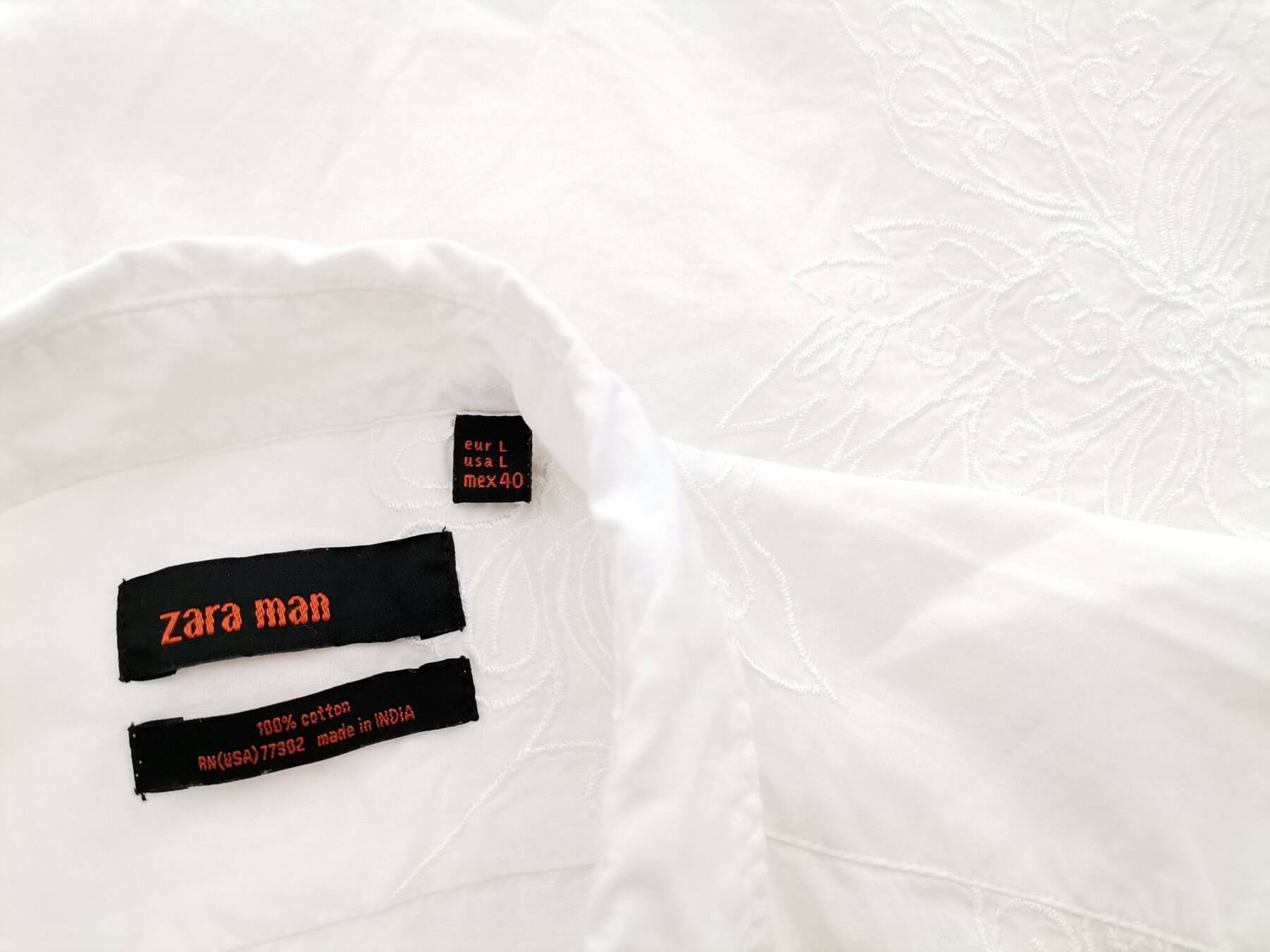 zara man Rozmiar L Kolor Kremowy Kołnierz Męska Koszula Casual Krótki rękaw Materiał Bawełna 100%