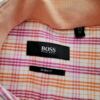 Hugo Boss Rozmiar 43 Kolor Różowy Krata Kołnierz Męska Koszula Elegancka Długi rękaw Materiał Bawełna 100%