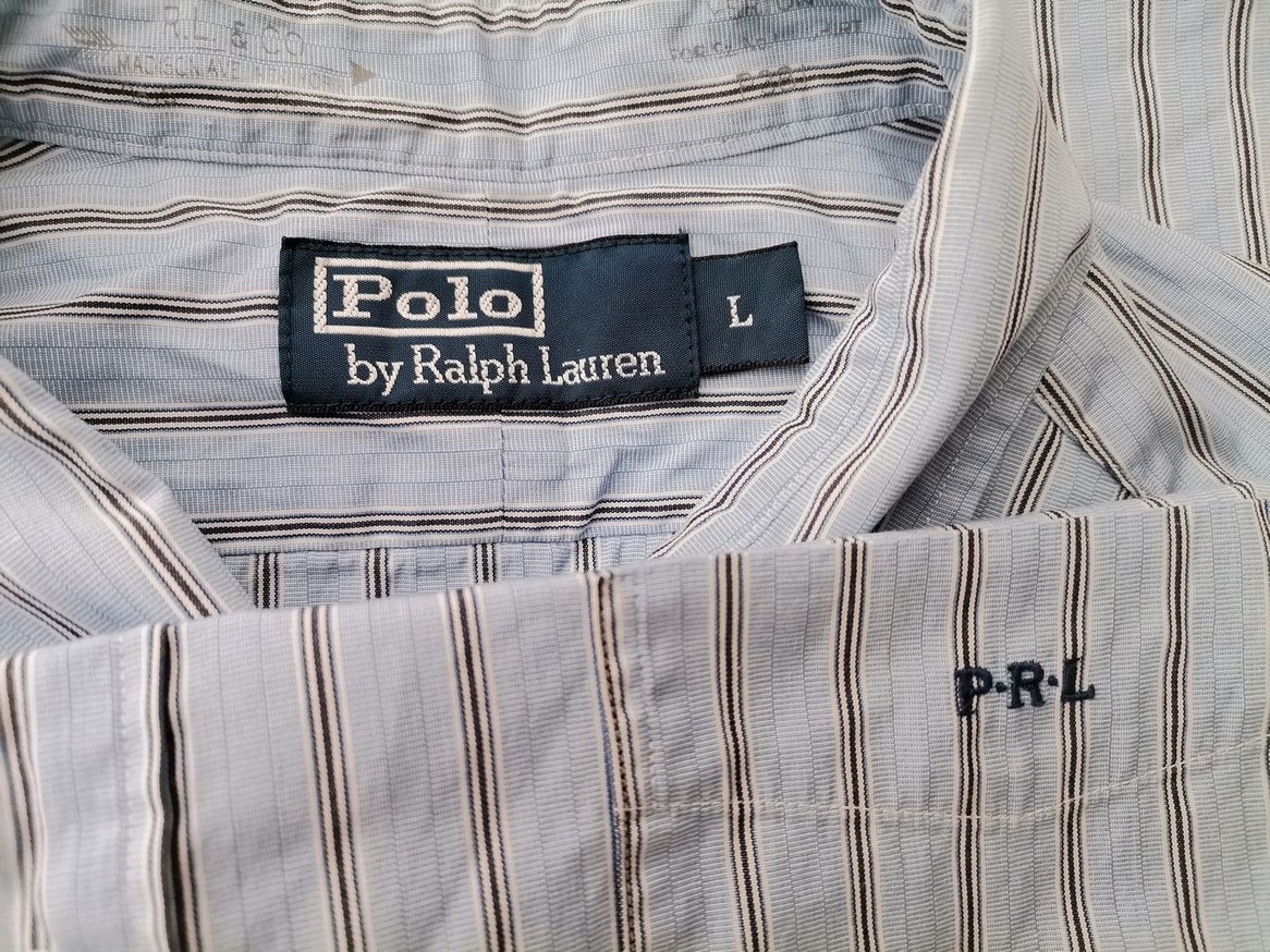 IMG_20210317_112018.jpg Polo Ralph Lauren Rozmiar L Kolor Niebieski Pasy Kołnierz Męska Koszula Casual Długi rękaw Materiał Bawełna 100%