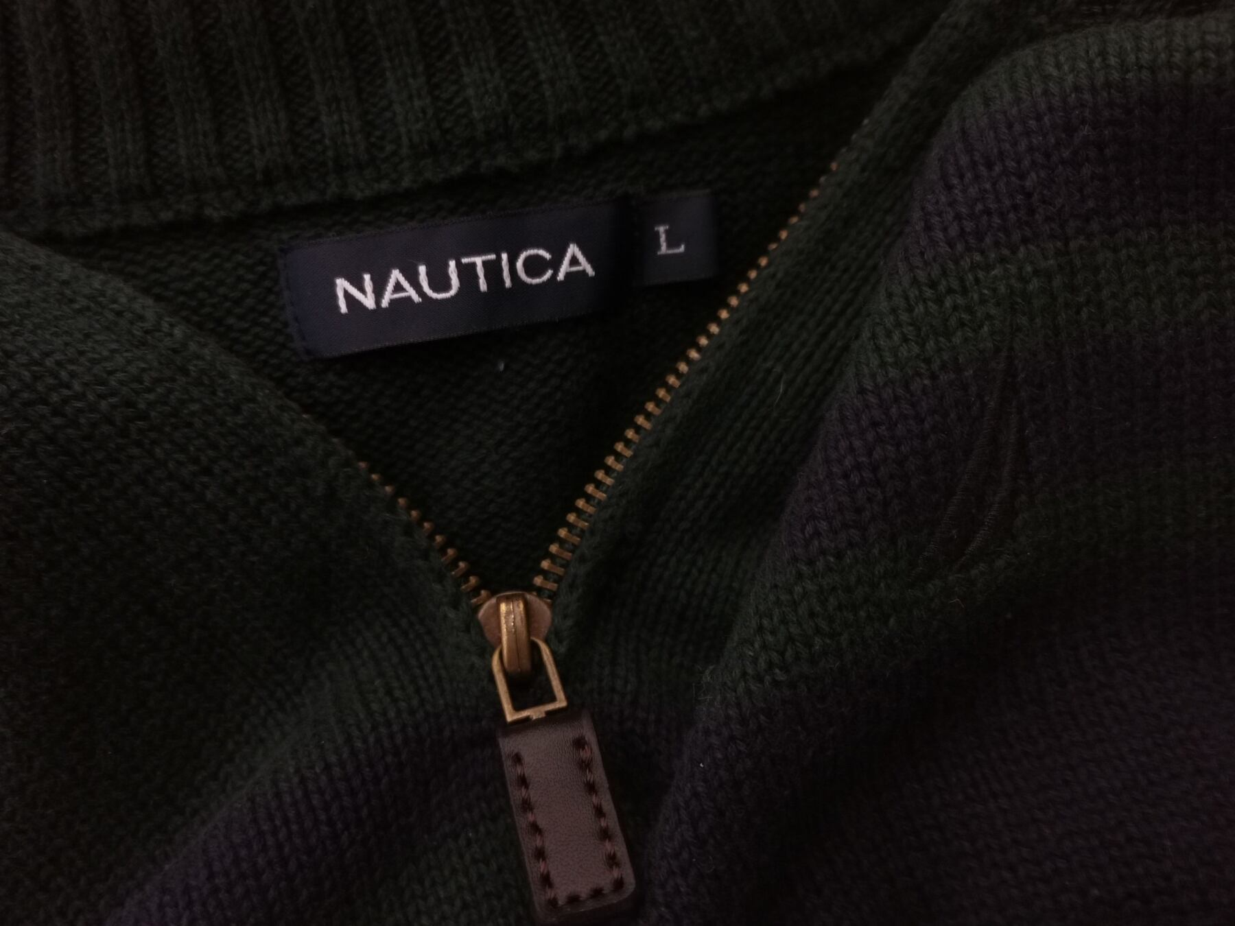 IMG_20210317_114546.jpg Nautica Rozmiar L Kolor Zielony Pasy Męski Sweter Długi rękaw Materiał Bawełna 100%