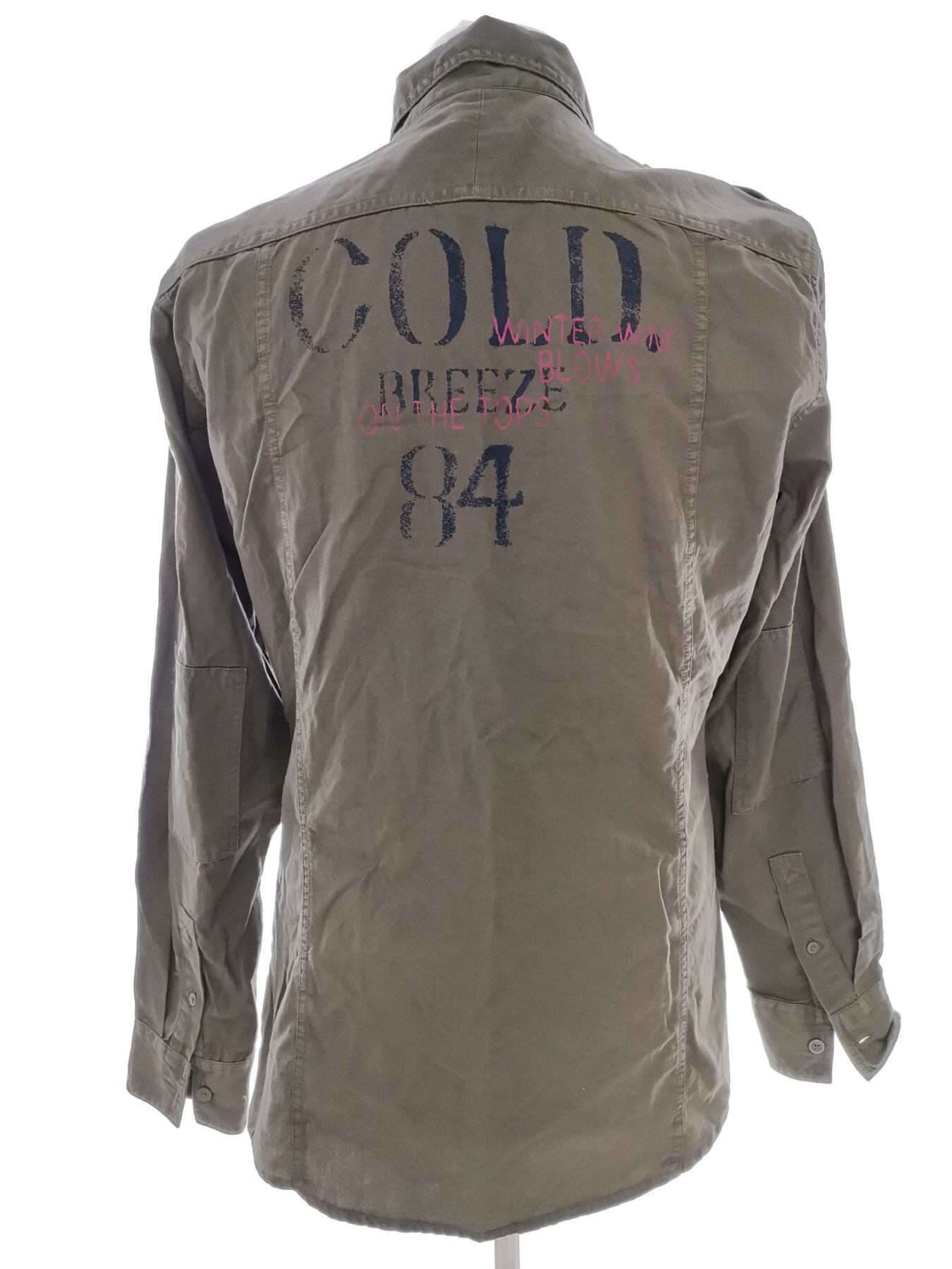 IMG_20210317_140341.jpg Stile Benetton Rozmiar L Kolor Khaki Kołnierz Męska Koszula Casual Długi rękaw Materiał Bawełna 100%