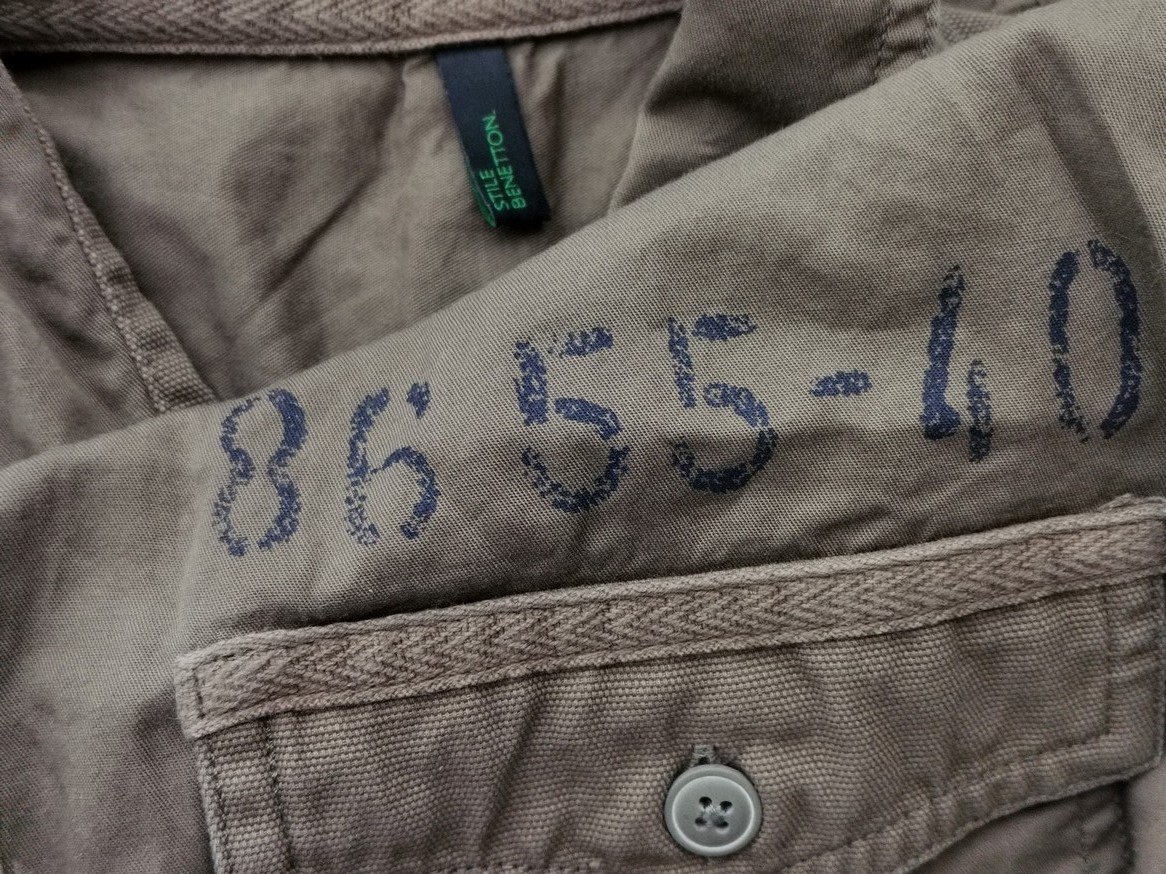 IMG_20210317_140411.jpg Stile Benetton Rozmiar L Kolor Khaki Kołnierz Męska Koszula Casual Długi rękaw Materiał Bawełna 100%