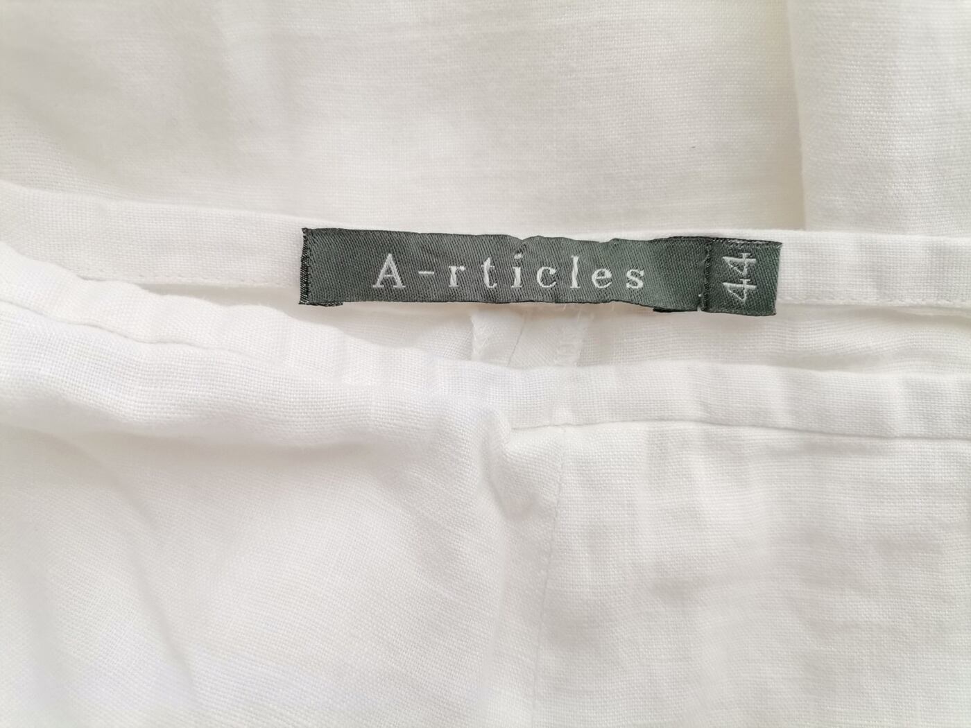 A-rticles Rozmiar 44 Kolor Biały Spodnie Casual Materiał Len 100%