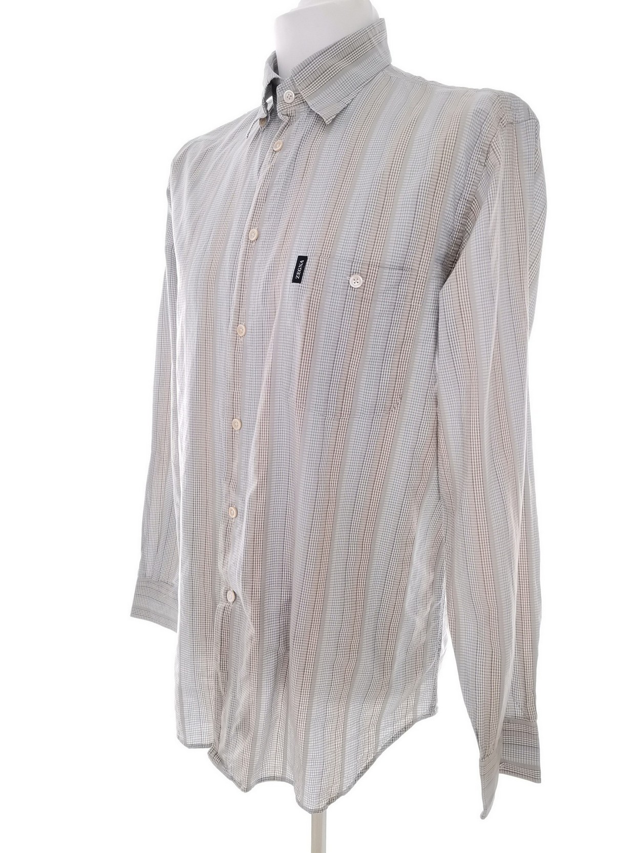 IMG_20210318_120339.jpg Ermenegildo Zegna Rozmiar L Kolor Niebieski Kołnierz Męska Koszula Casual Długi rękaw Materiał Bawełna 100%