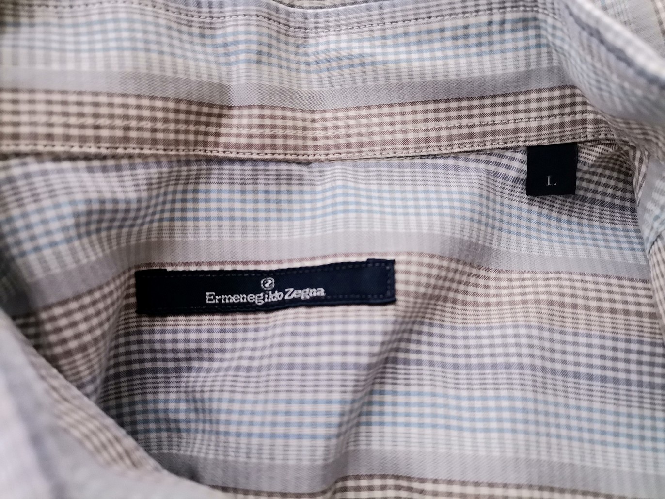 IMG_20210318_120453.jpg Ermenegildo Zegna Rozmiar L Kolor Niebieski Kołnierz Męska Koszula Casual Długi rękaw Materiał Bawełna 100%