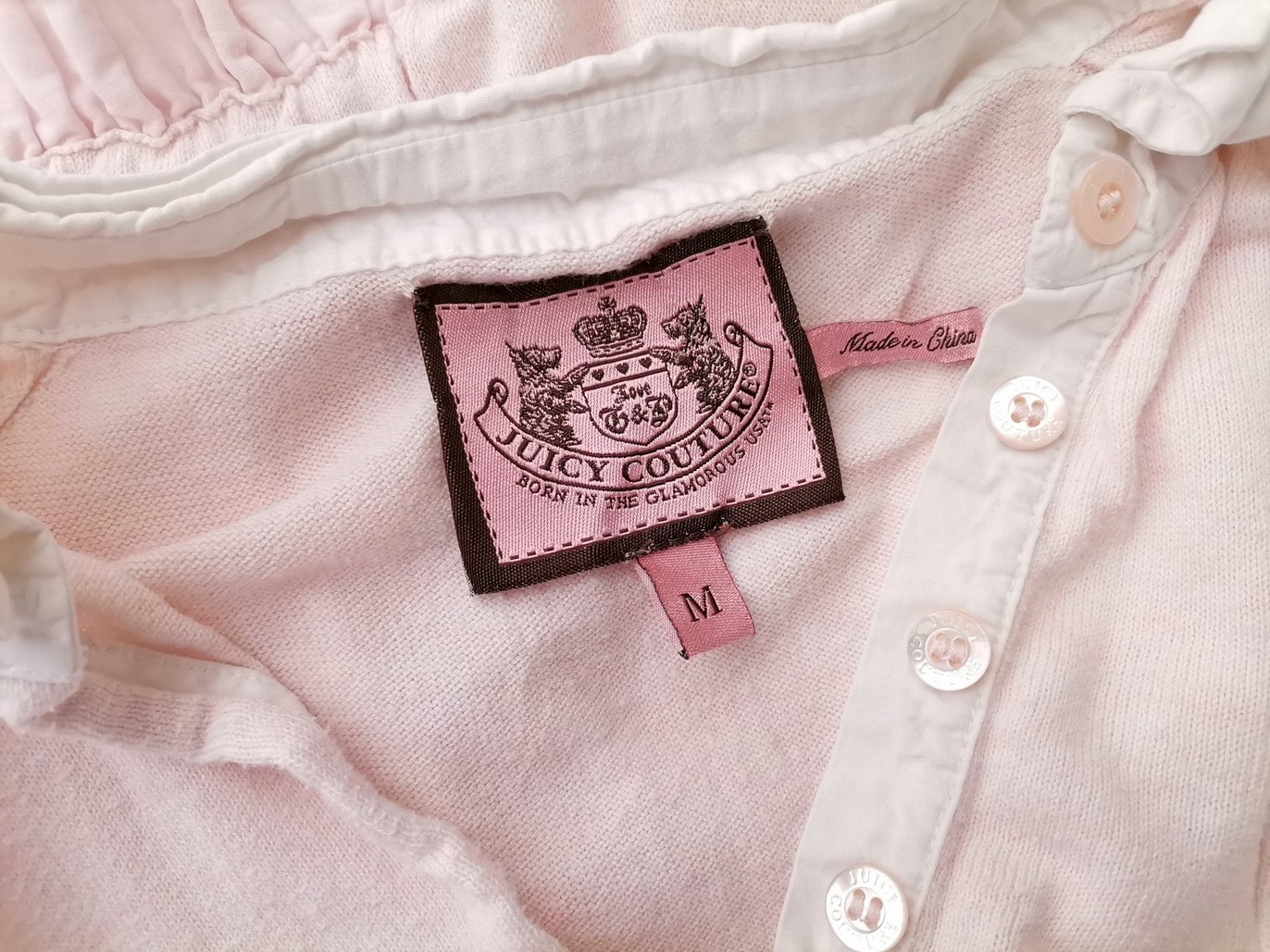 IMG_20210318_151415.jpg Juicy couture Rozmiar M Kolor Pudrowy Róż Kołnierz Koszulka Polo Krótki rękaw Materiał Bawełna 100%