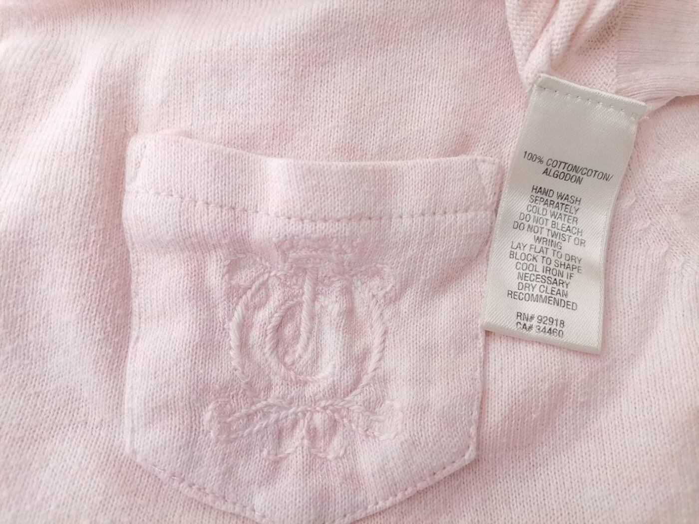 IMG_20210318_151428.jpg Juicy couture Rozmiar M Kolor Pudrowy Róż Kołnierz Koszulka Polo Krótki rękaw Materiał Bawełna 100%