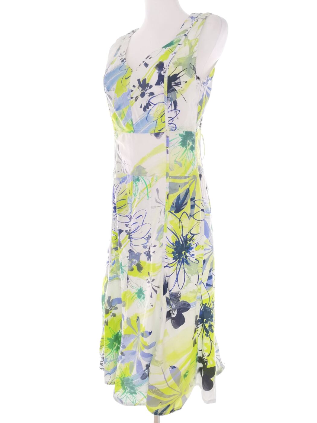 DU Dresses Unlimited Rozmiar 36 Kolor Biały W serek Sukienka A-Line Bezrękawnik Midi Materiał Bawełna 100% DU Dresses Unlimited Rozmiar 36 Kolor Biały W serek Sukienka A-Line Bezrękawnik Midi Materiał Bawełna 100%