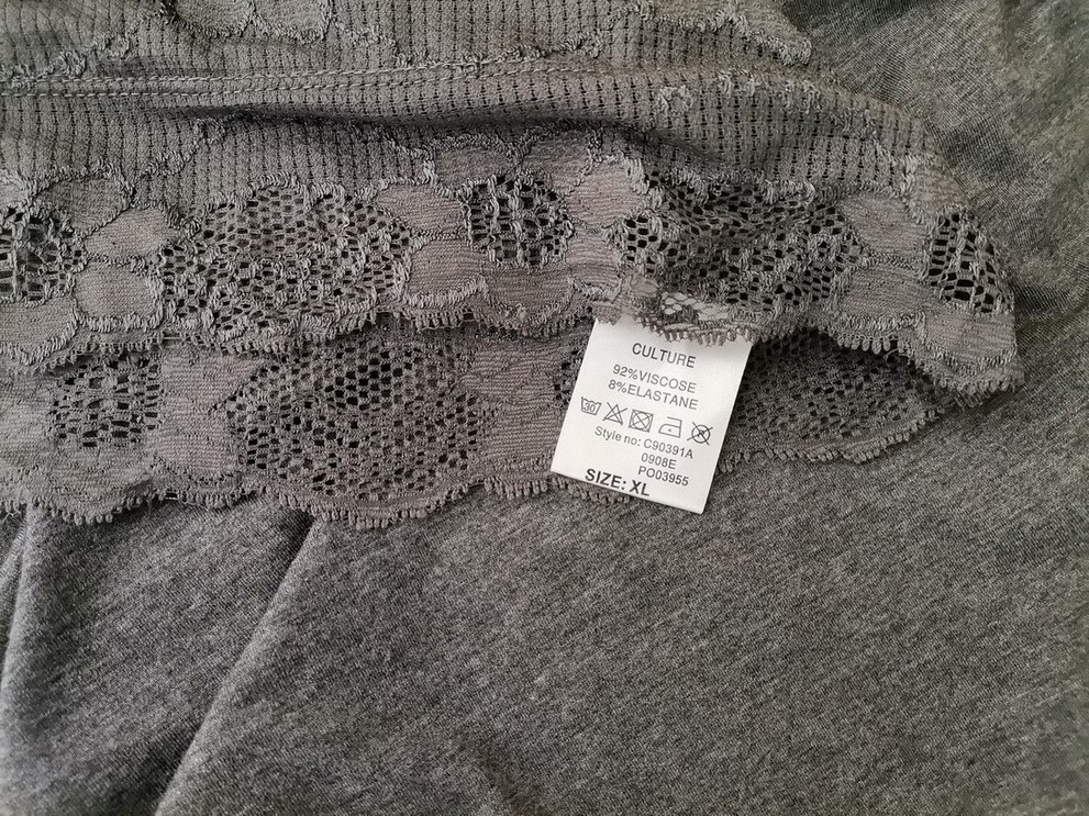 Culture Rozmiar XL Kolor Szary Odkryte Ramiona Sukienka Prostokątna Bezrękawnik Midi Materiał Wiskoza