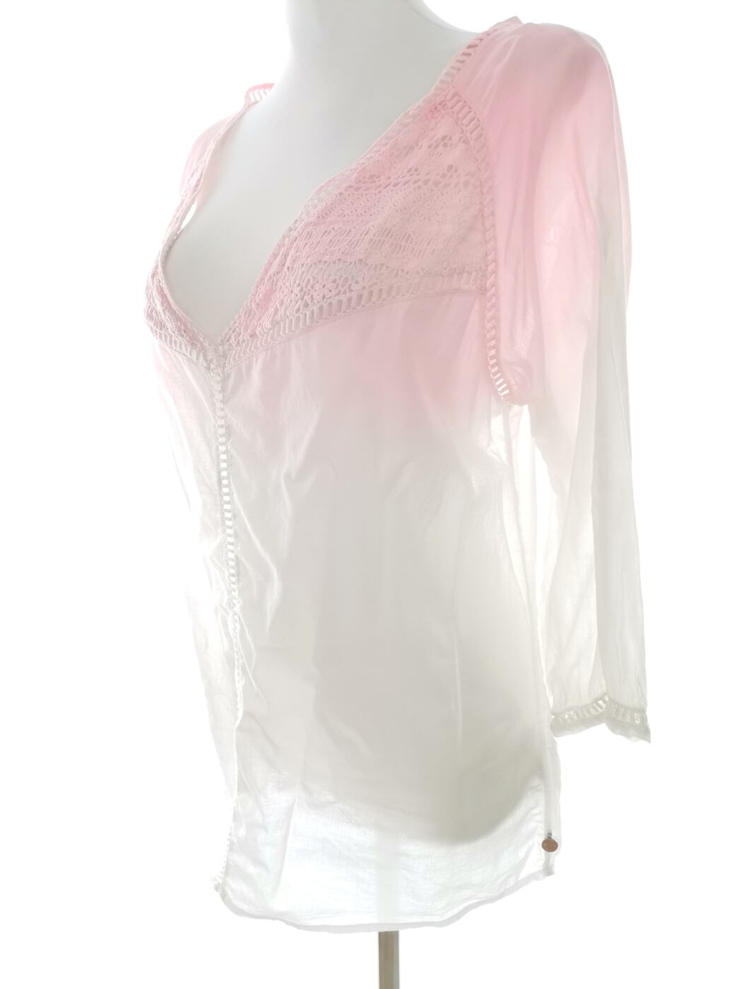 IMG_20210319_131217.jpg Maison scotch Rozmiar 3 (40) Kolor Różowy W serek Bluzka Rękaw 3/4 Materiał Bawełna 100%
