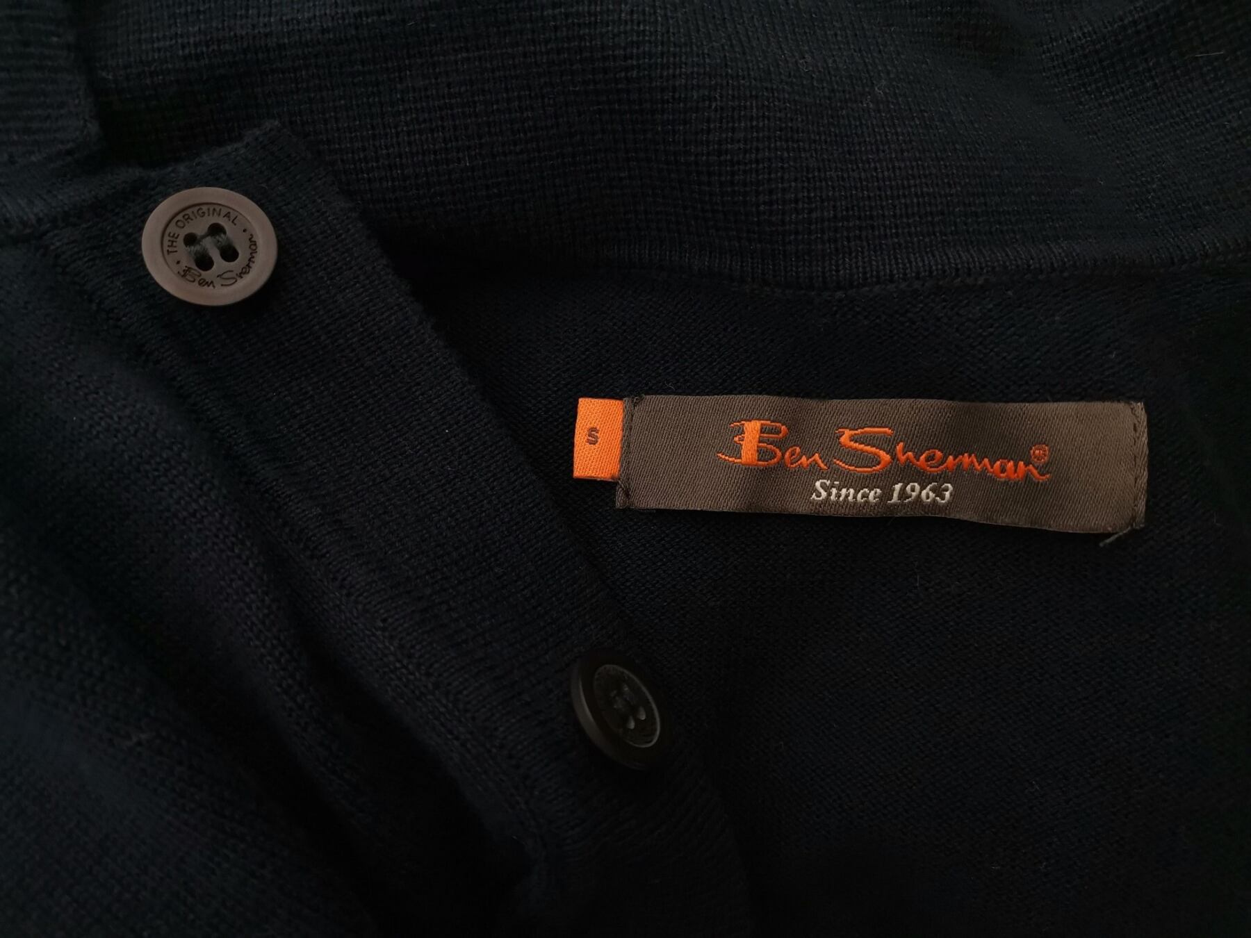 IMG_20210322_132443.jpg BEN SHERMAN Rozmiar S Kolor Granatowy Męski Sweter Rozpinany Długi rękaw