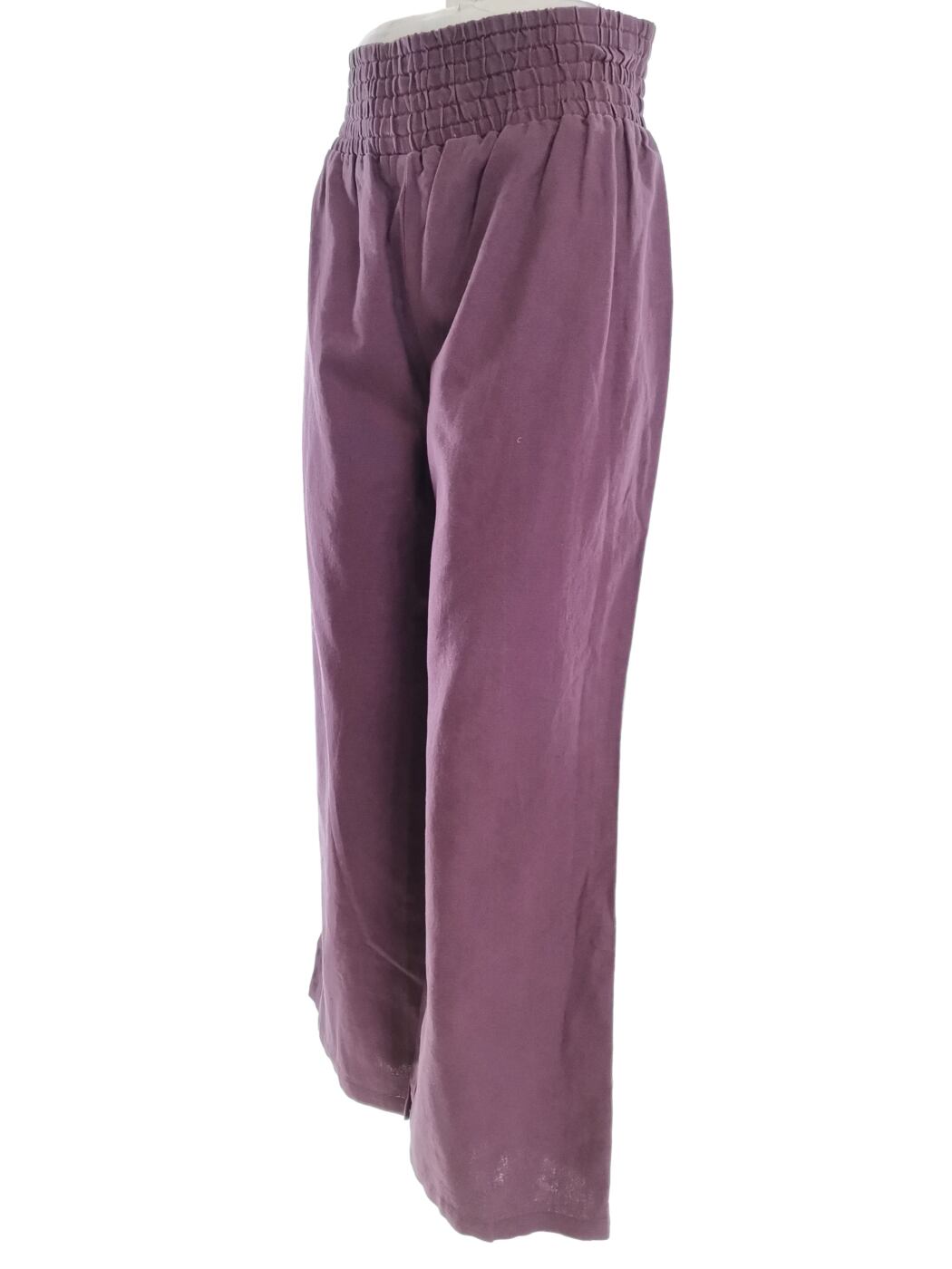 IMG_20210323_103423.jpg For Women Rozmiar 20 (46) Kolor Fioletowy Spodnie Casual Materiał Len