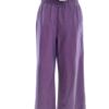 For Women Rozmiar 20 (46) Kolor Fioletowy Spodnie Casual Materiał Len