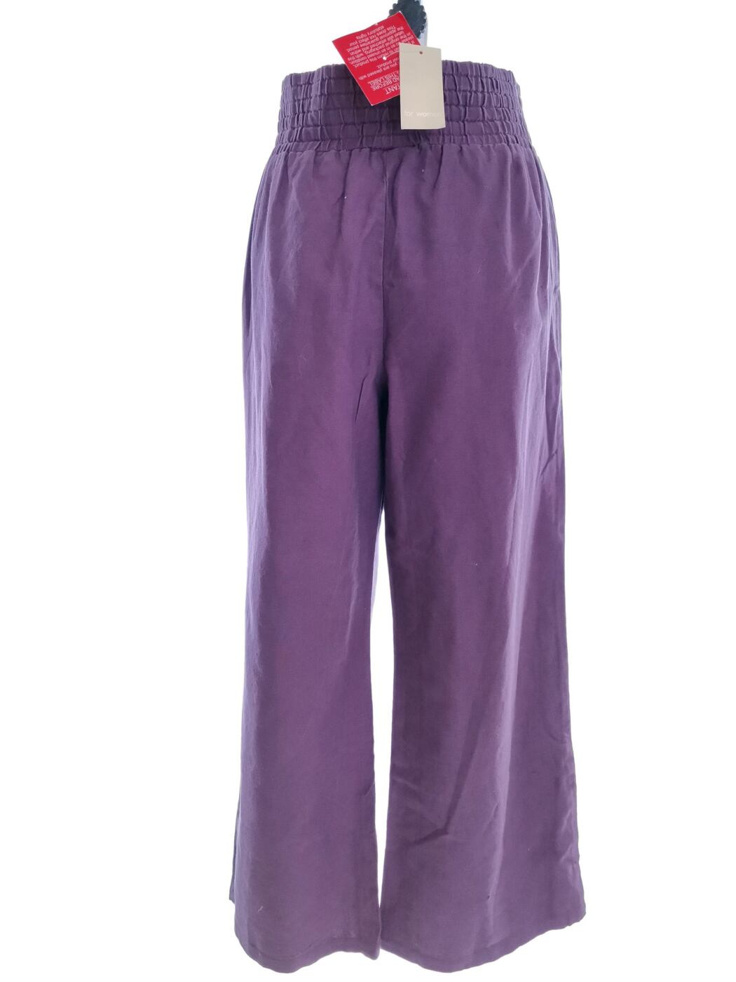 IMG_20210323_103458.jpg For Women Rozmiar 20 (46) Kolor Fioletowy Spodnie Casual Materiał Len