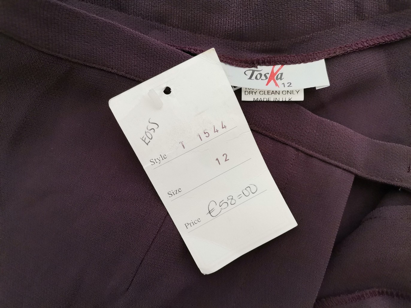 Toska Rozmiar 12 (40) Kolor Purpurowy Spodnie Eleganckie